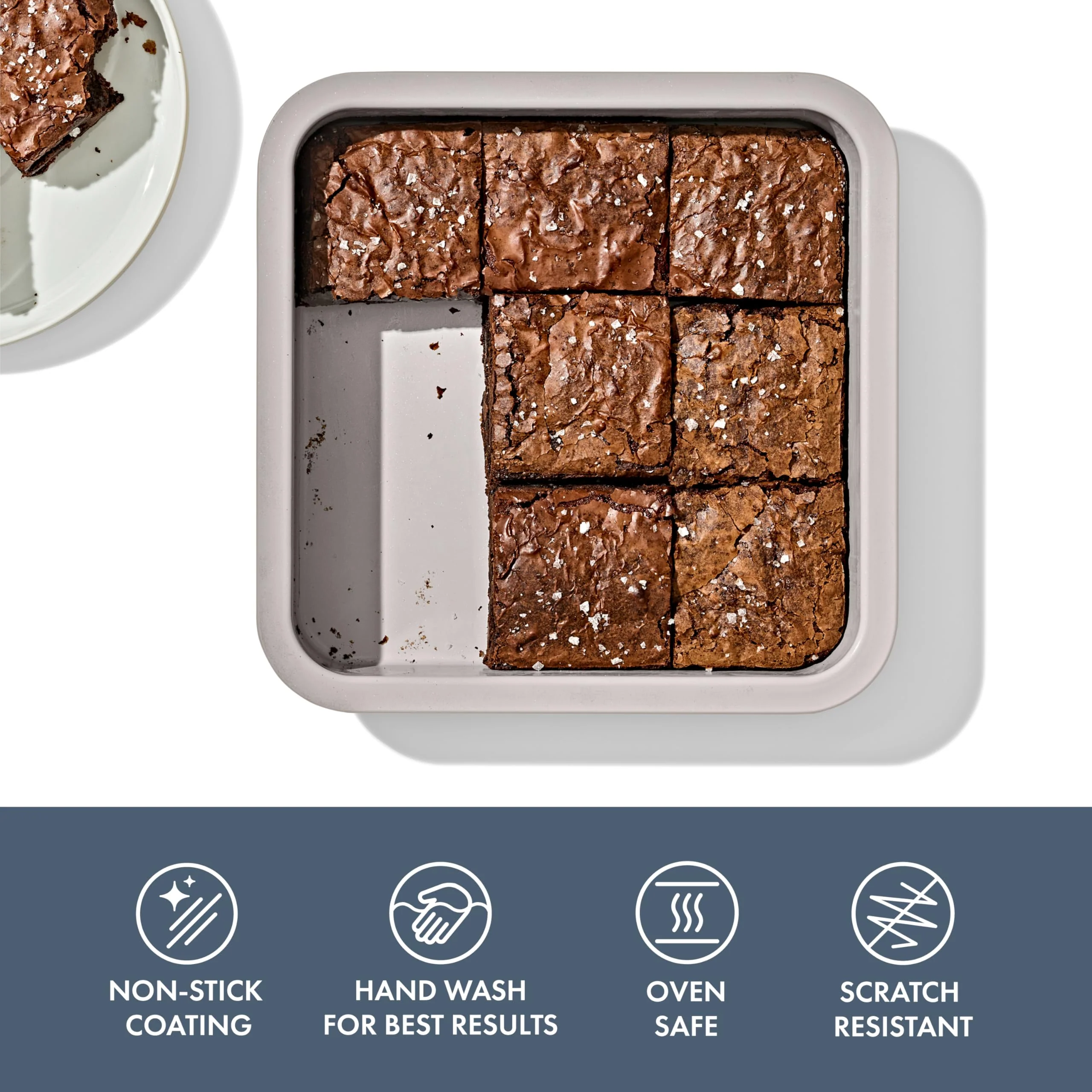 OXO Good Grips Non-Stick Pro Ceramic Coated Metal Bakeware 9” Square Cake Pan – Storm Blue - Image 7