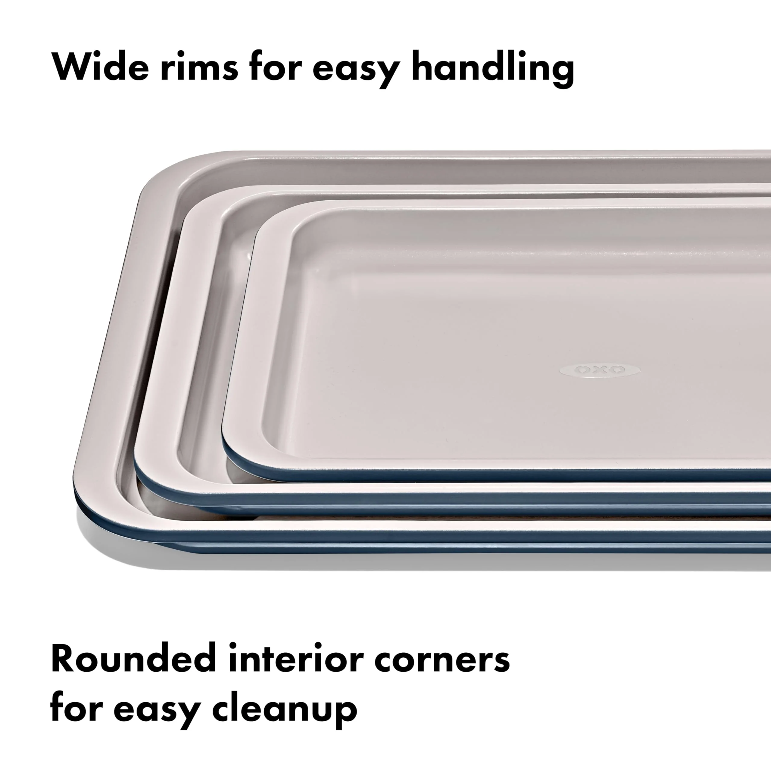 OXO Good Grips Non-Stick Pro Ceramic Coated Metal Bakeware Half Sheet Pan – Storm Blue - Image 4