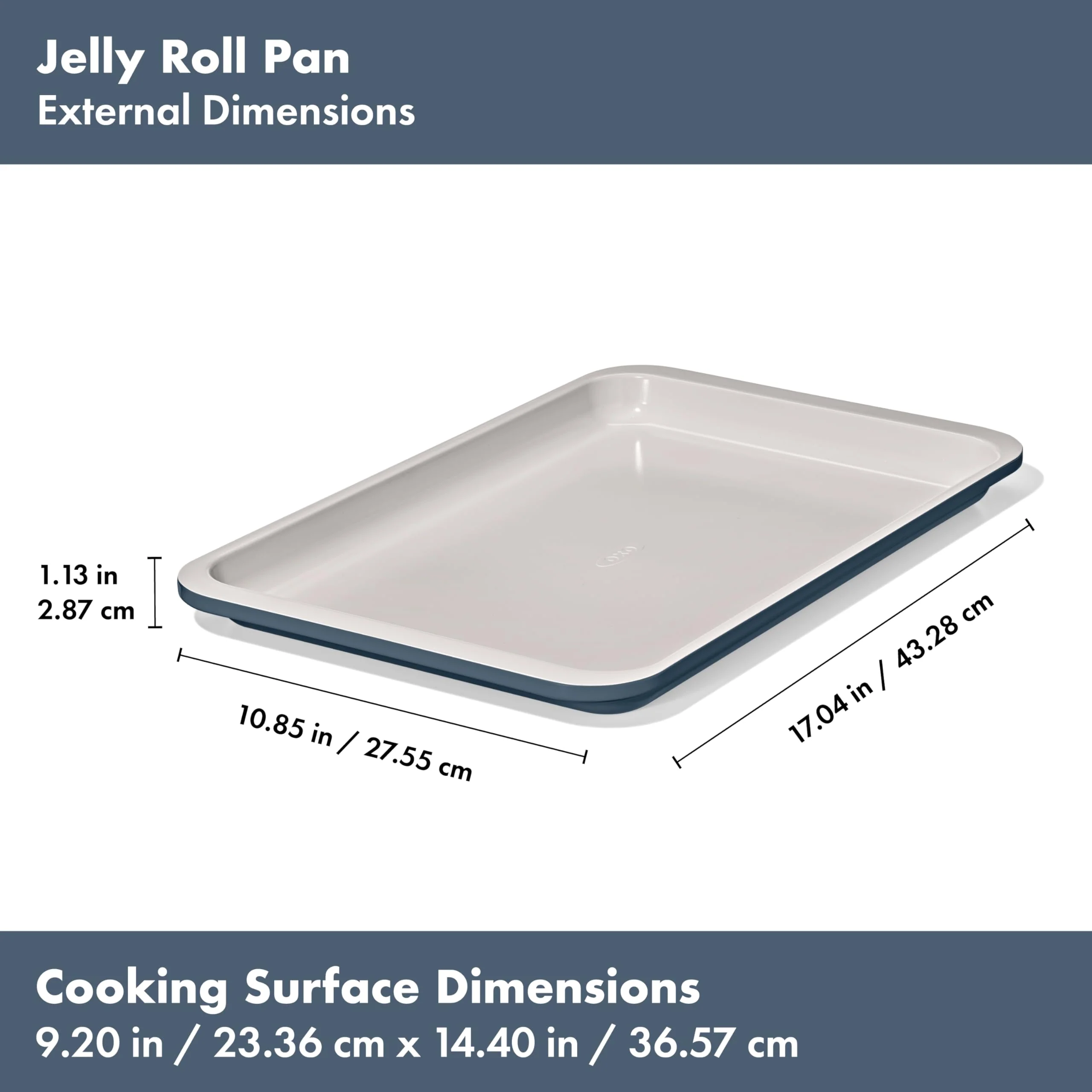 OXO Good Grips Non-Stick Pro Ceramic Coated Metal Bakeware Jelly Roll Pan – Storm Blue - Image 2