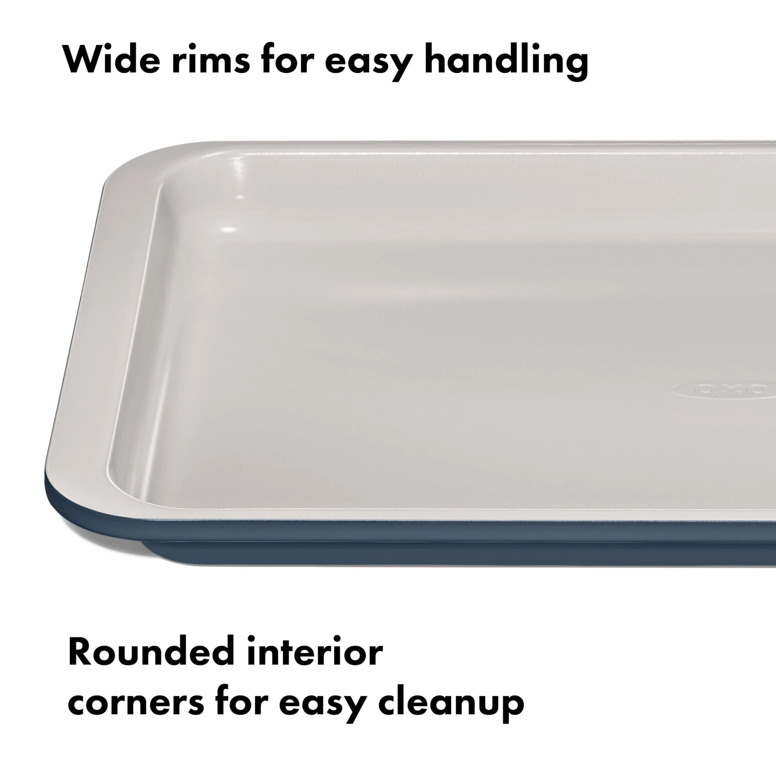 OXO Good Grips Non-Stick Pro Ceramic Coated Metal Bakeware Jelly Roll Pan – Storm Blue - Image 4