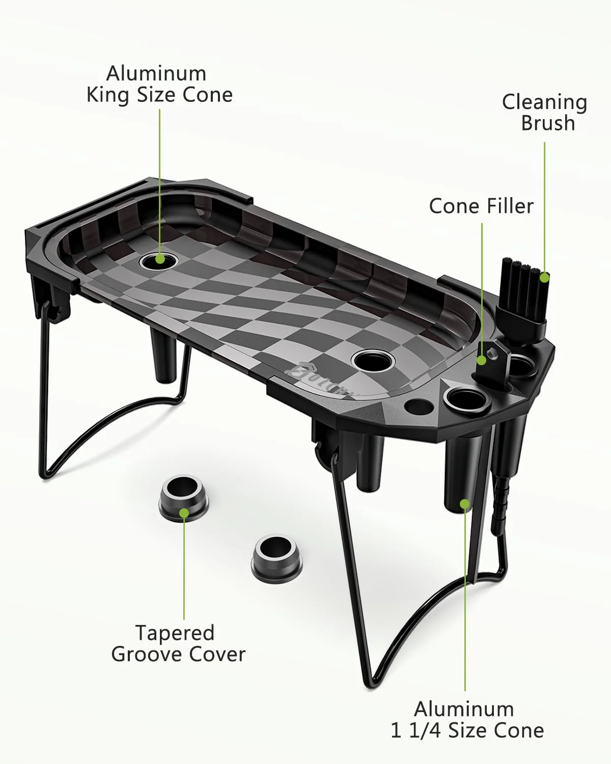 OZCHIN Foldable Metal Tray Set, Stylish Tray with Cleaning Brush & Scoop Card, Portable Space-Saving Organizer for Home or Travel, Great - Image 3