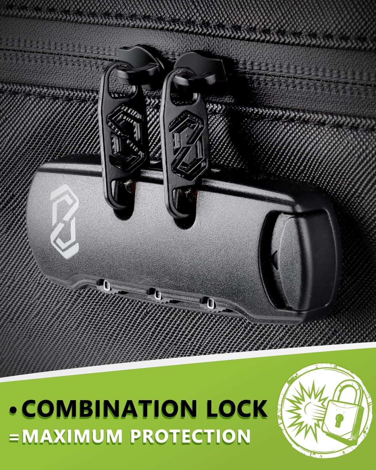OZCHIN Large Smell Proof Bag with Combination Lock Odor Proof Lock Box Travel Storage Case Activated Charcoal Bag Great Christmas Gift (Black 1) - Image 6