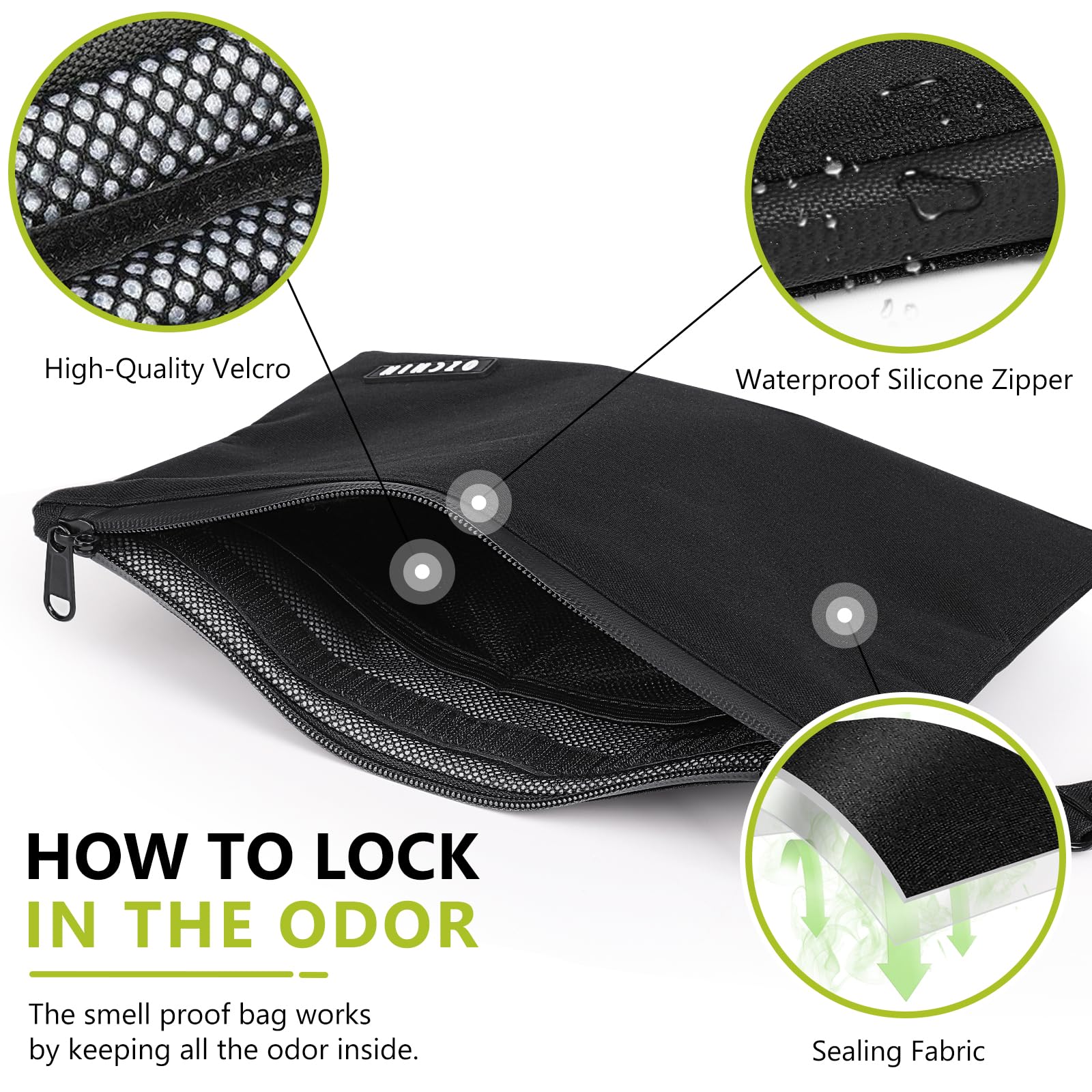 OZCHIN Smell Proof Bag Travel Storage Case Activated Charcoal Pouches Durable Odorless Medicine Organizer - Image 5