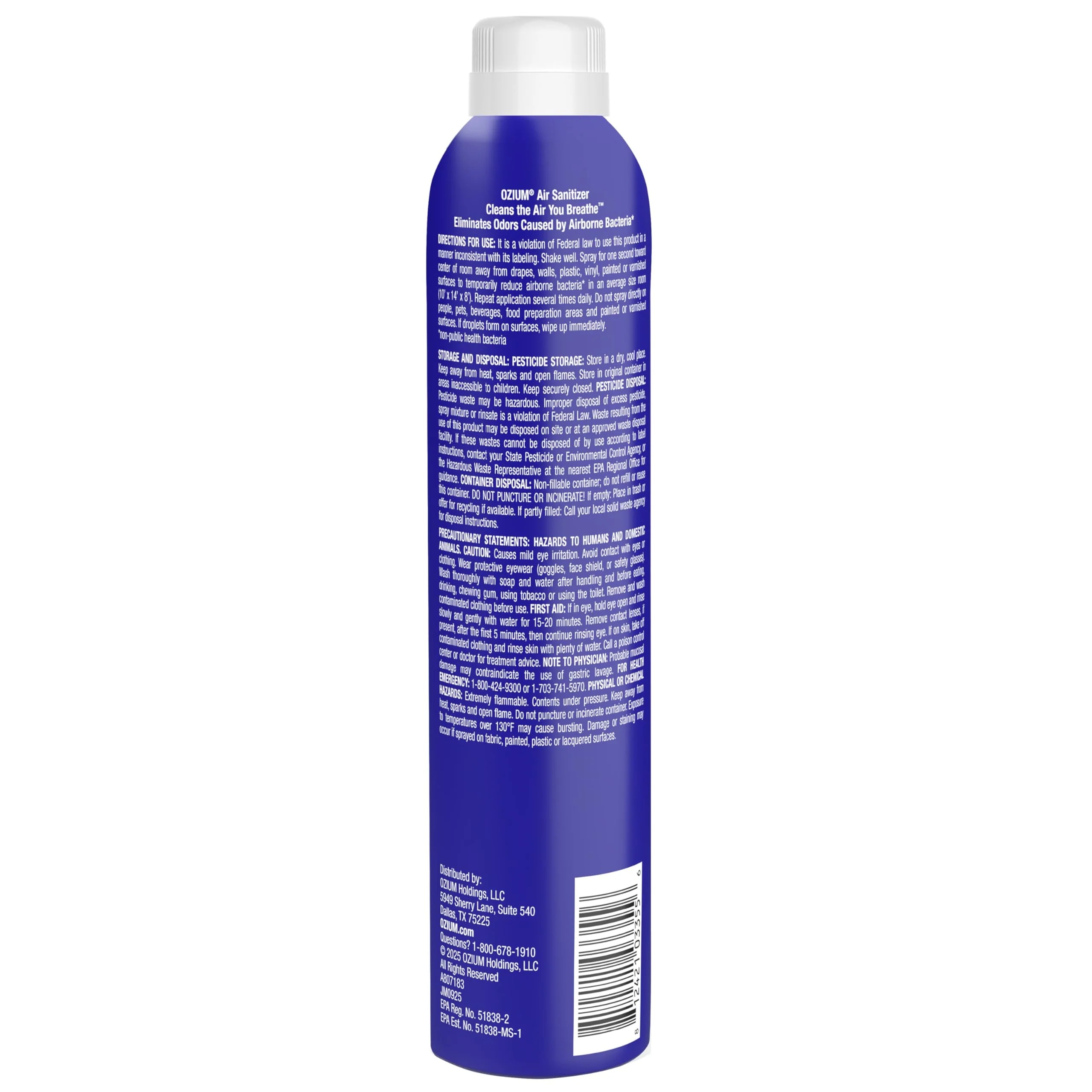 Ozium Air Sanitizer Spray - Room Odor Eliminator for Home, Car, and Office - Carbon Black - 8 oz Can - 6 Pack - Image 8