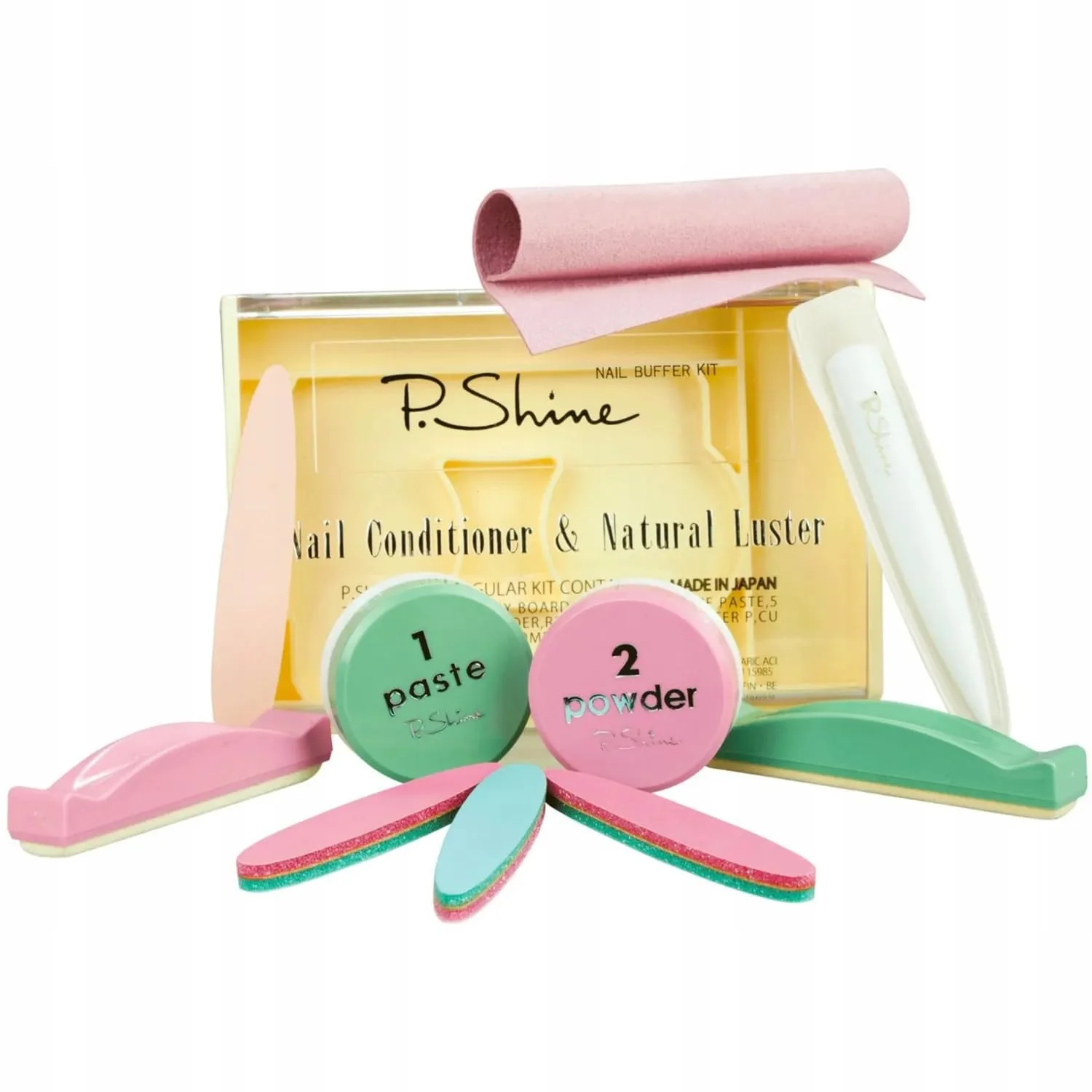 P.shine Japanese Manicure Kit - Nail Strengthener and Growth Set - Nail Hardener for Damaged Plate - Japanese Manicure Set - Plate Care