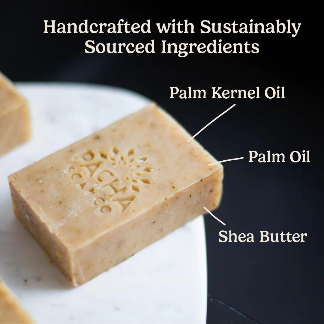 Pacha Soap Co. Dirty Hippie Bar Soap - Patchouli, Nutmeg, & Clove Scented Exfoliating Oat Body and Face Cleanser Bar Soap, Hydrating & Moisturizing Total Body Wash, Handcrafted Made in the USA, 3-Pack - Image 6