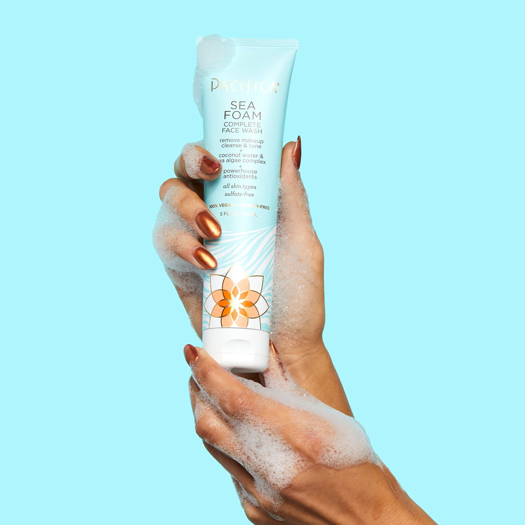 Pacifica Beauty Complete Face Wash, Gentle Daily Facial Cleanser for All Skin Types, Removes Makeup, Oil & Dirt, Sea Foam, 5 oz, 2 Pack - Image 3