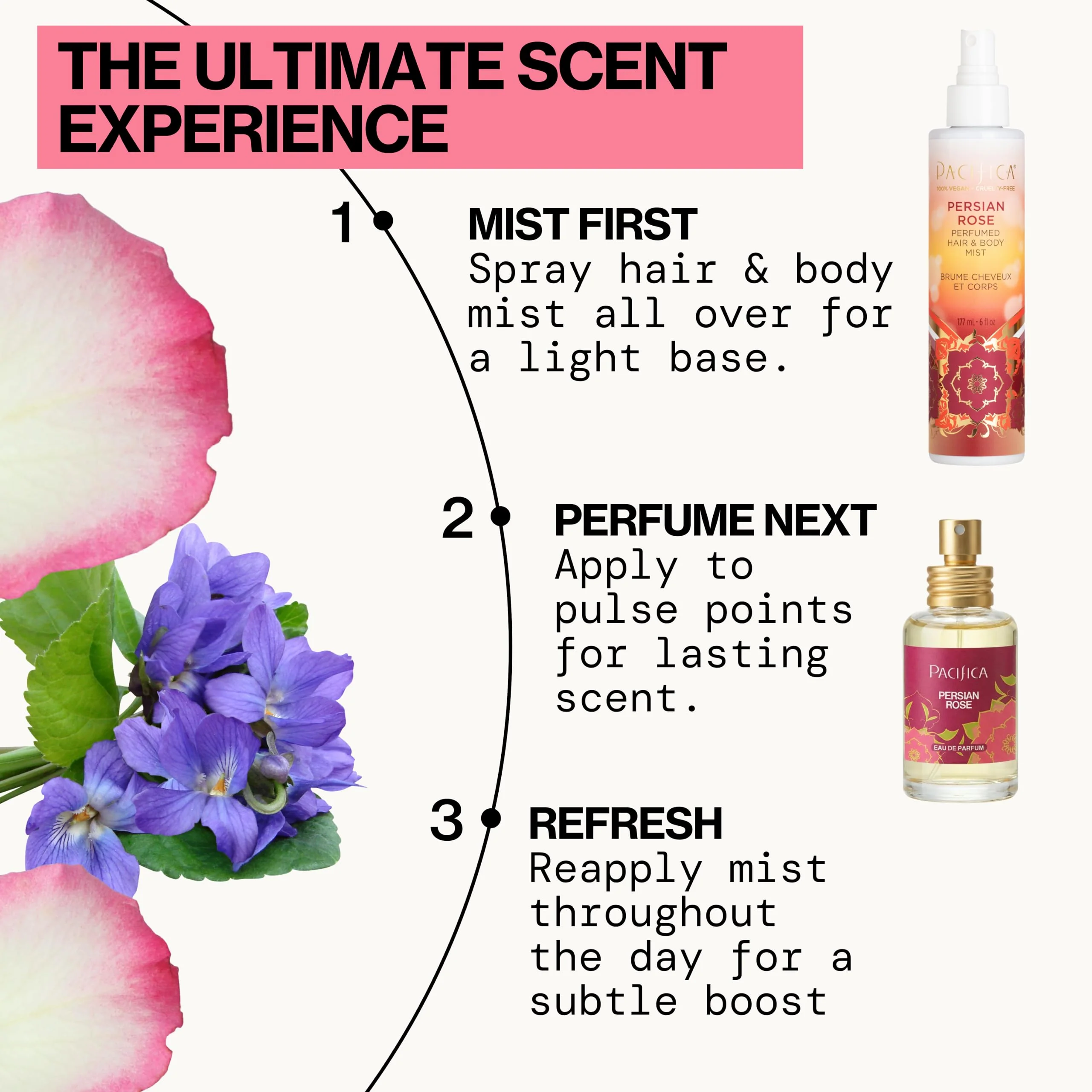 Pacifica Beauty, Persian Rose Clean Fragrance Spray Perfume, Made with Natural & Essential Oils, Fresh Rose Scent, Vegan + Cruelty Free, Phthalate-Free, Paraben-Free, Gifts for Her, 29 ml. 1 fl. oz - Image 8