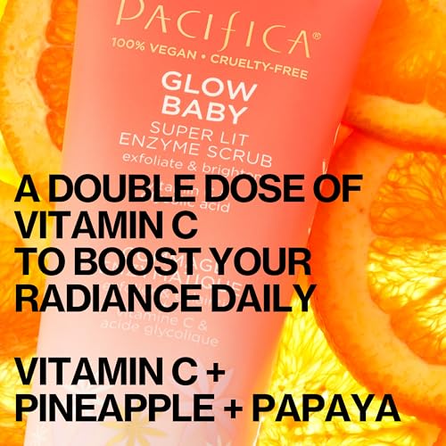 Pacifica Glow Baby Exfoliating Face Scrub, Brightening Enzyme Facial Cleanser w/ Vitamin C & Glycolic Acid for Radiant Smooth Skin, Unclogs Pores & Removes Dead Skin, Microbead-Free Vegan (4 fl oz) - Image 19
