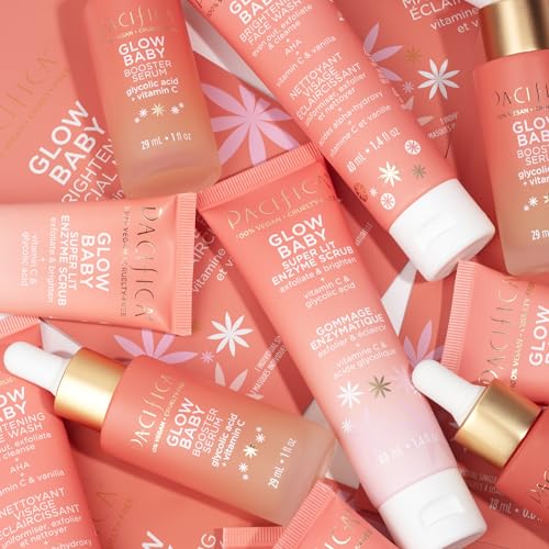 Pacifica Glow Baby Exfoliating Face Scrub, Brightening Enzyme Facial Cleanser w/ Vitamin C & Glycolic Acid for Radiant Smooth Skin, Unclogs Pores & Removes Dead Skin, Microbead-Free Vegan (4 fl oz) - Image 3