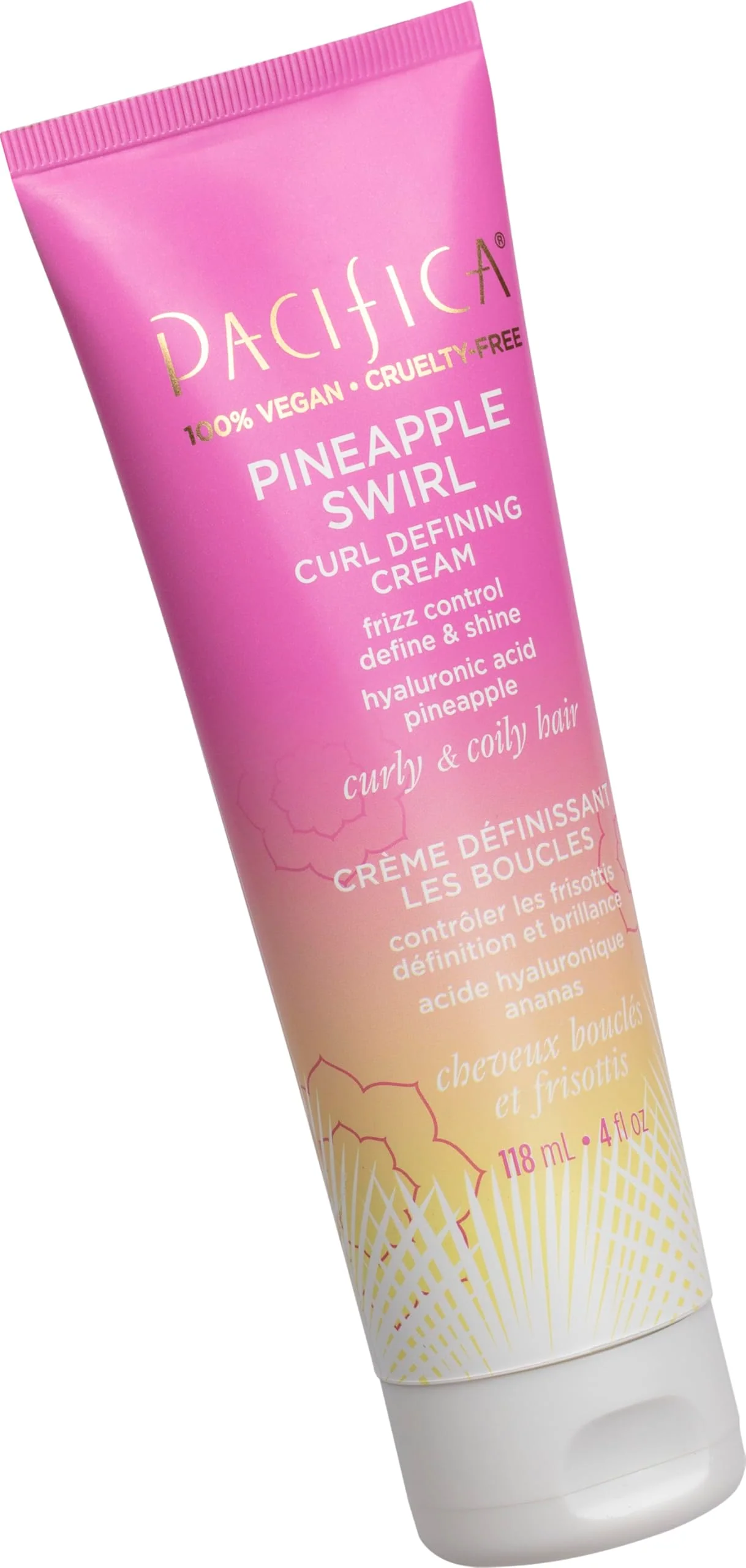 Pacifica Pineapple Swirl Curl Defining Cream – Bounce, Frizz Control & Curl Enhancer Styling Cream for Curly Hair & Wavy Hair – Coconut Oil & Hyaluronic Acid For No-Crunch Hold – Cruelty-Free – 4-oz - Image 4