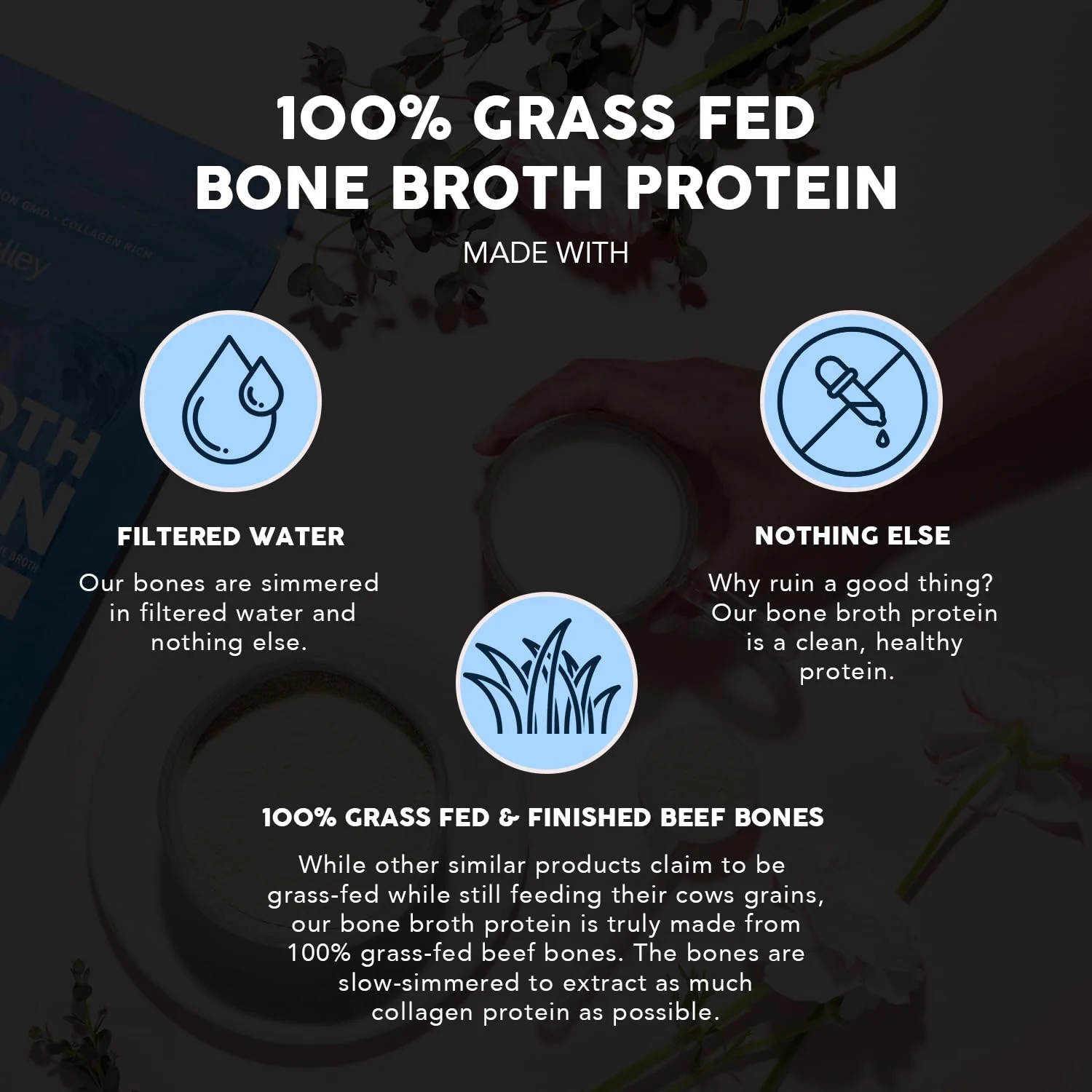 Paleovalley 100% Grass Fed Beef Bone Broth Protein Powder - Rich in Collagen Peptides for Hair, Skin, Gut Health, Bone and Joint Support - 15g Protein Per Serving - No Gluten or GMOs - Image 4