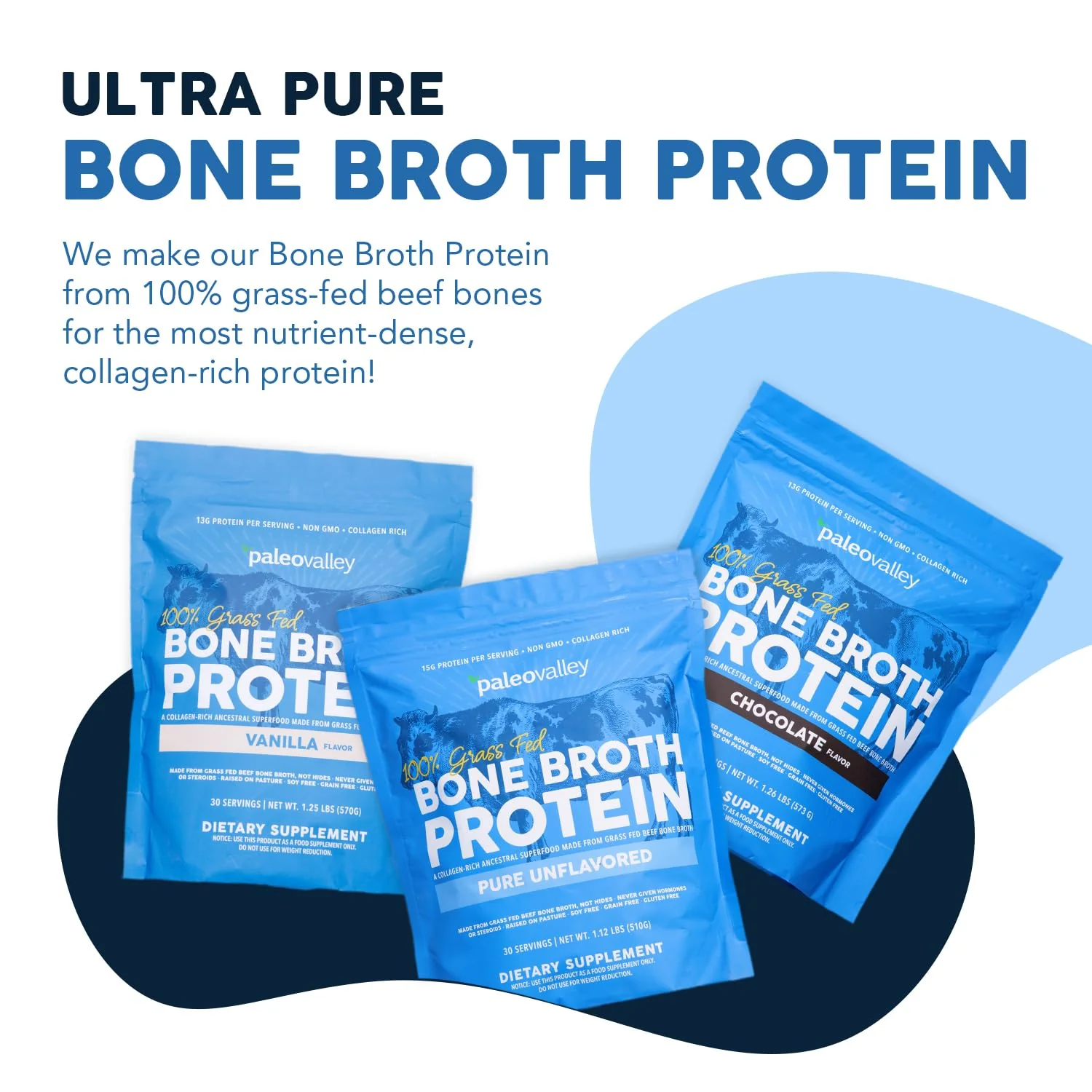 Paleovalley 100% Grass Fed Beef Bone Broth Protein Powder - Rich in Collagen Peptides for Hair, Skin, Gut Health, Bone and Joint Support - 15g Protein Per Serving - No Gluten or GMOs - Image 6