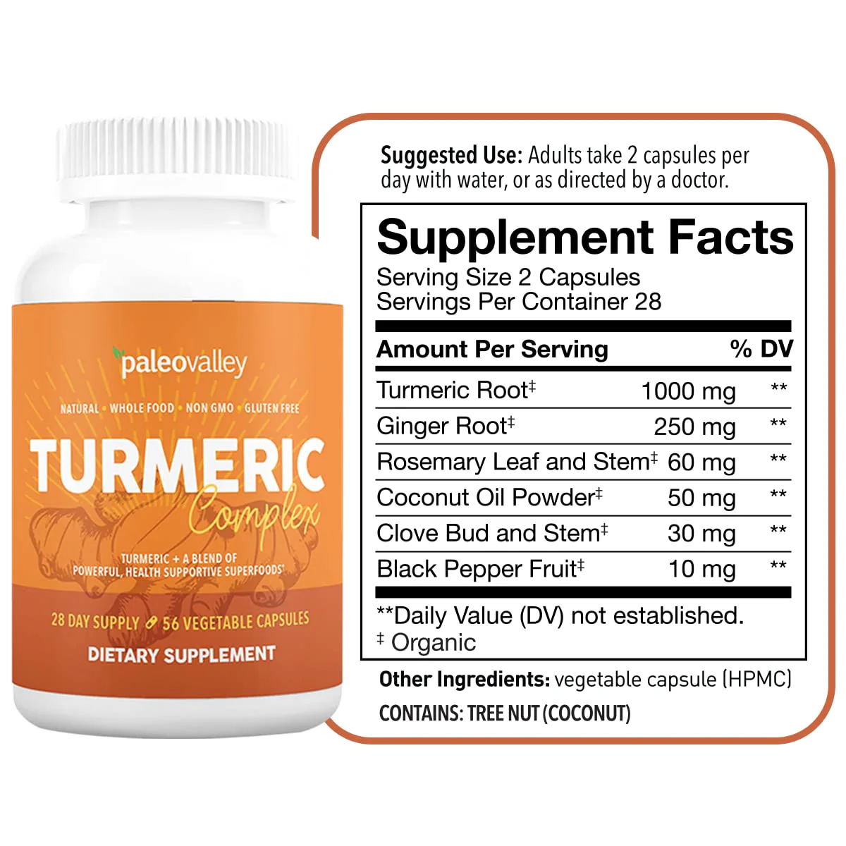 Paleovalley - Organic Turmeric Complex - Full Spectrum Organic Turmeric with Health-Supportive Superfoods - 56 Vegetarian Capsules - Support Joints, Immunity, Brain and Heart Health - Image 8