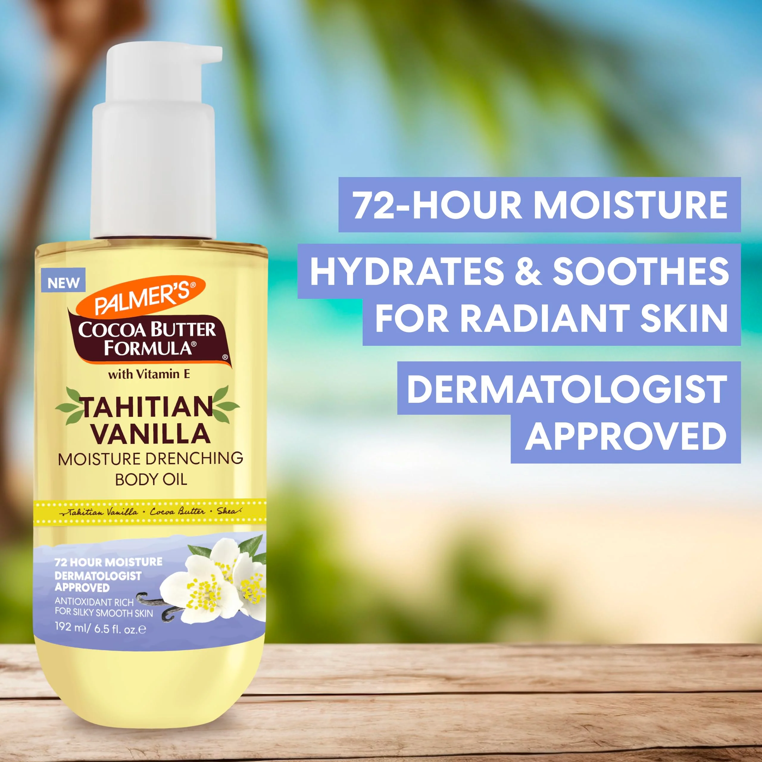 Palmer's Cocoa Butter Formula Glow & Hydrate Bundle, Tahitian Vanilla Body Lotion (13.5 Oz) + Body Oil (6.5 Fl Oz), Moisture Drenching Body Care, Nourishes & Softens for Radiant, Glowing Skin - Image 7