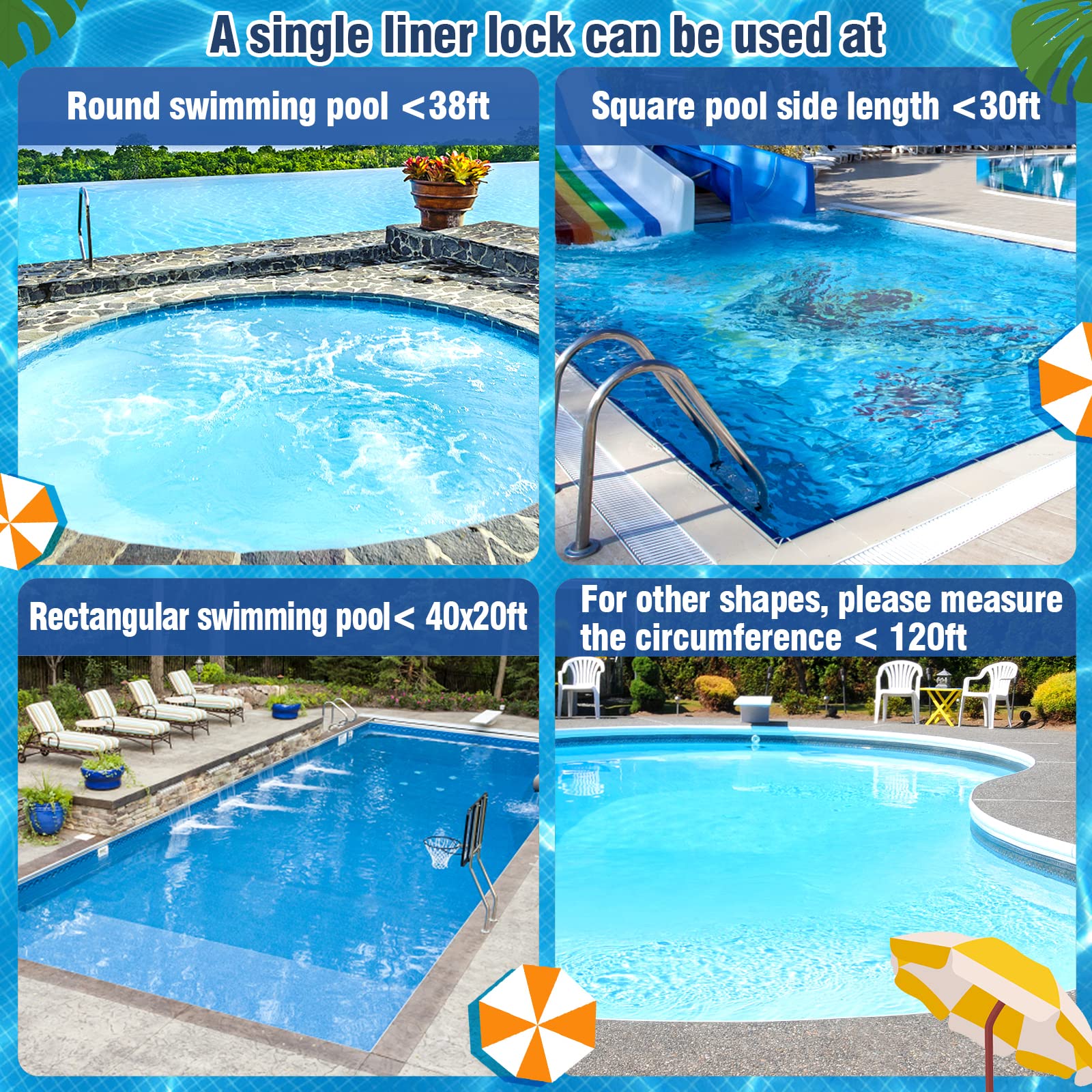 PAMASE 120ft Liner Lock - Inground Swimming Pool Beaded Wedge T-Shape Lock Roll, Flexible PVC Pool Liner Patch Kit for Above-Ground Pool - White - Image 3