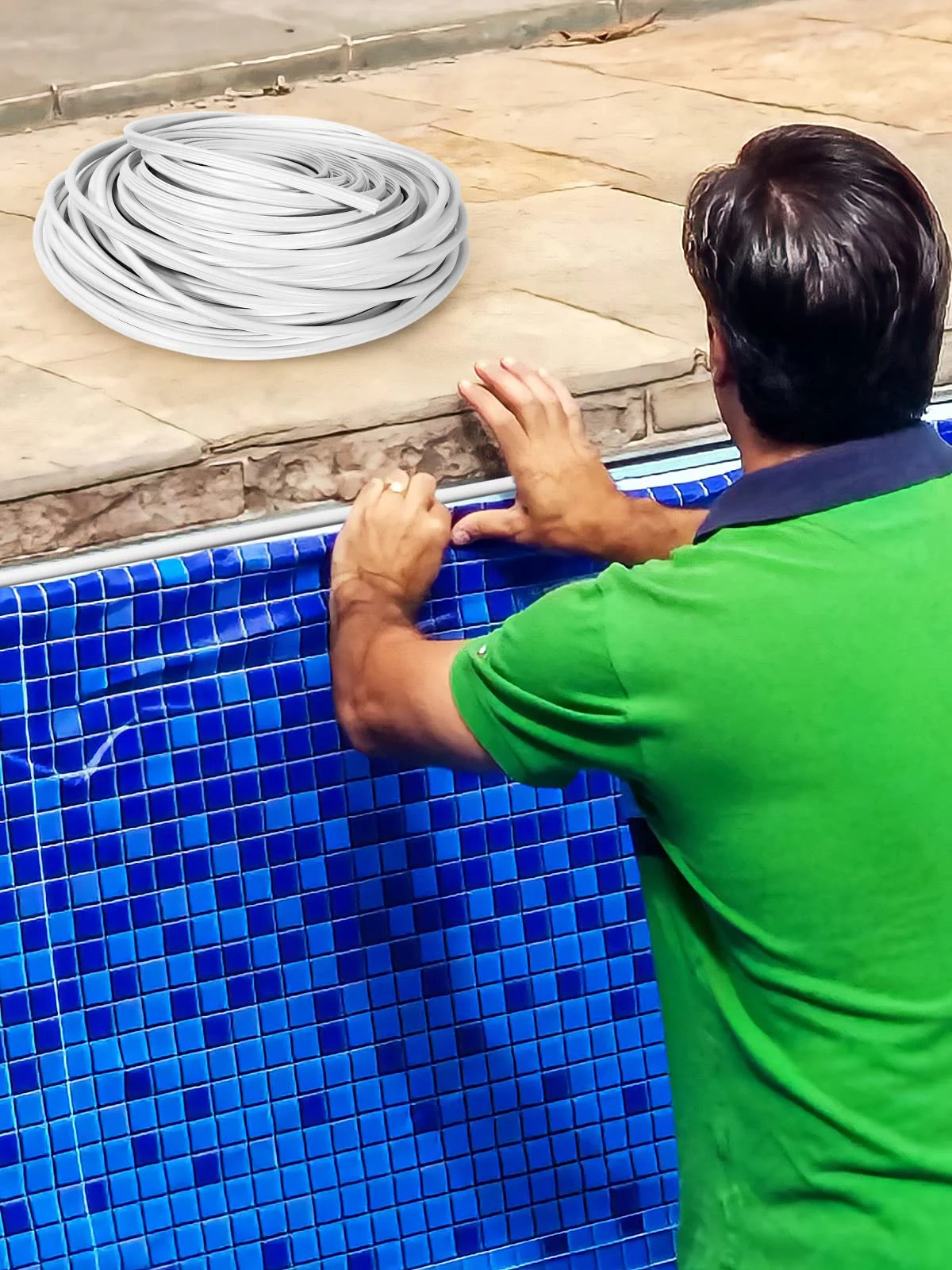 PAMASE 120ft Liner Lock - Inground Swimming Pool Beaded Wedge T-Shape Lock Roll, Flexible PVC Pool Liner Patch Kit for Above-Ground Pool - White - Image 7