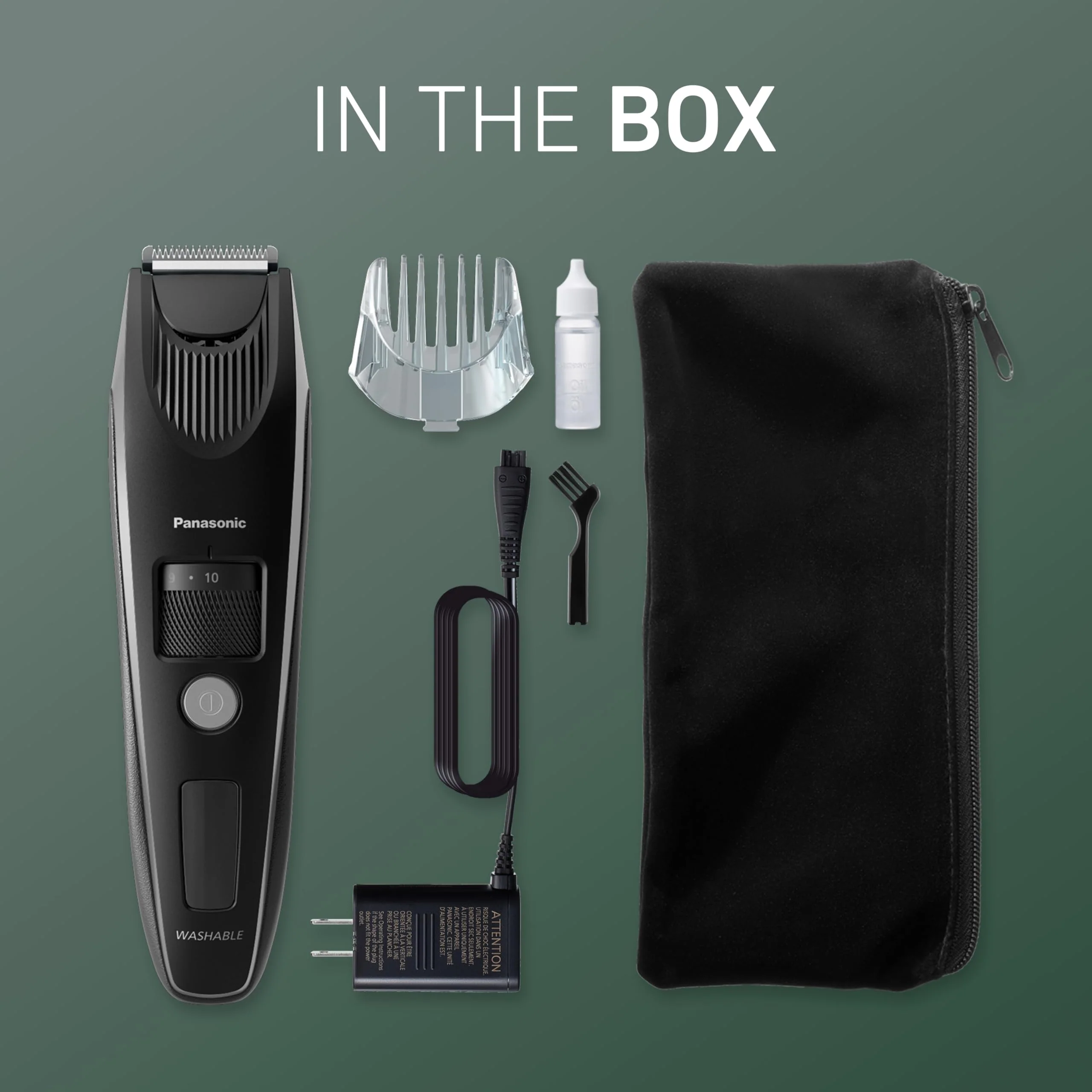 Panasonic Beard Trimmer for Men Cordless Precision Power, Hair Clipper with Comb Attachment and 19 Adjustable Settings, Washable, ER-SB40-K, 0.5-10mm lengths, 1 Pack - Image 3