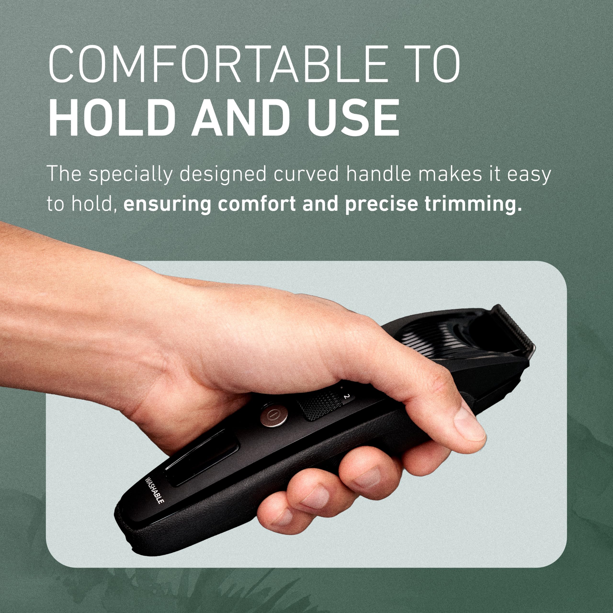 Panasonic Beard Trimmer for Men Cordless Precision Power, Hair Clipper with Comb Attachment and 19 Adjustable Settings, Washable, ER-SB40-K, 0.5-10mm lengths, 1 Pack - Image 5