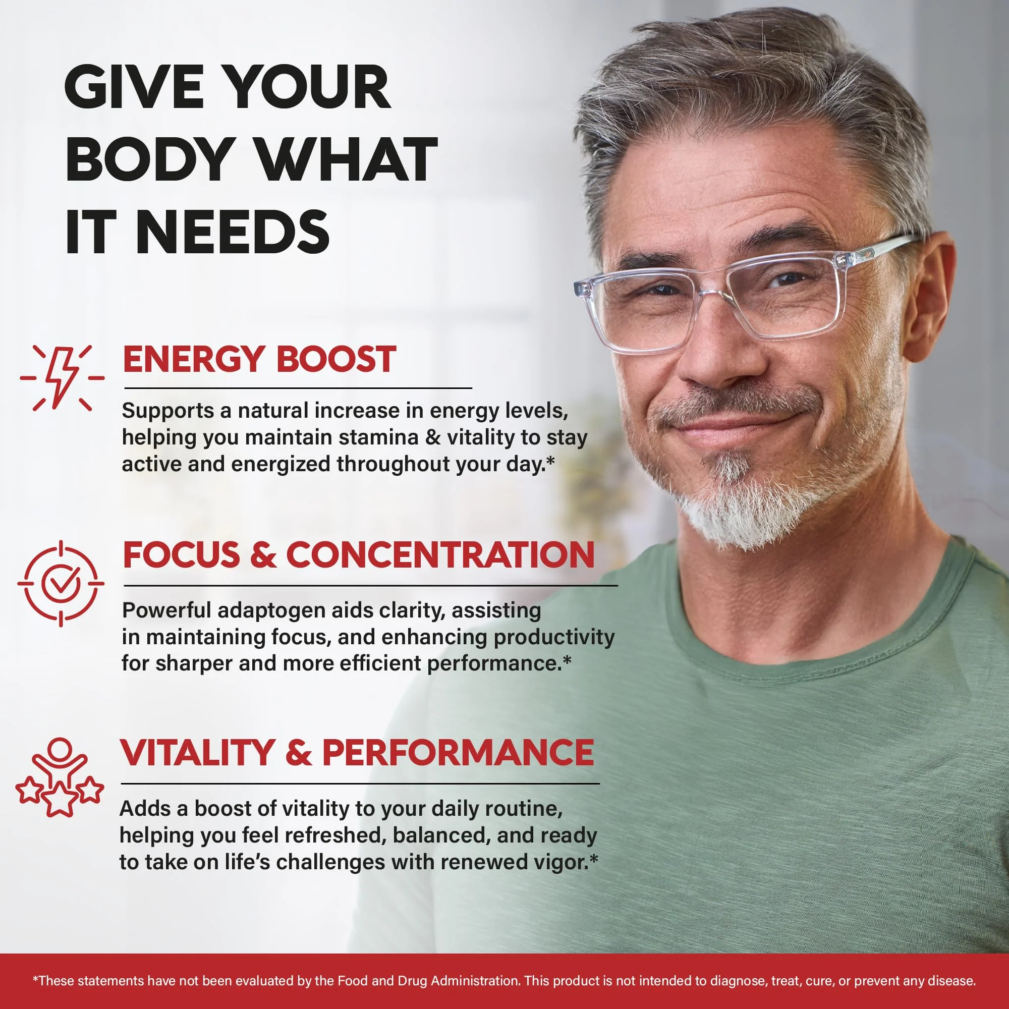 Panax Ginseng 15,000 mg - Red Korean Ginseng Supplement for Men - Extra Strength 10:1 Extract - Energy, Focus, Productivity & Performance - Natural & Vegan - Made in USA - 120 Capsules, 2 Month Supply - Image 8