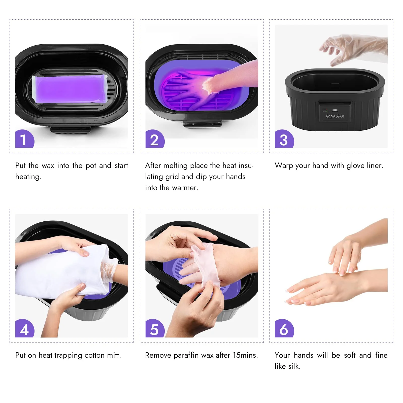 Paraffin Wax Machine for Hand and Feet, Waxkiss 5000ml Paraffin Bath with Lavender Paraffin Wax Warmer for Professional Spa & Arthritis Treatment At Home - Image 4