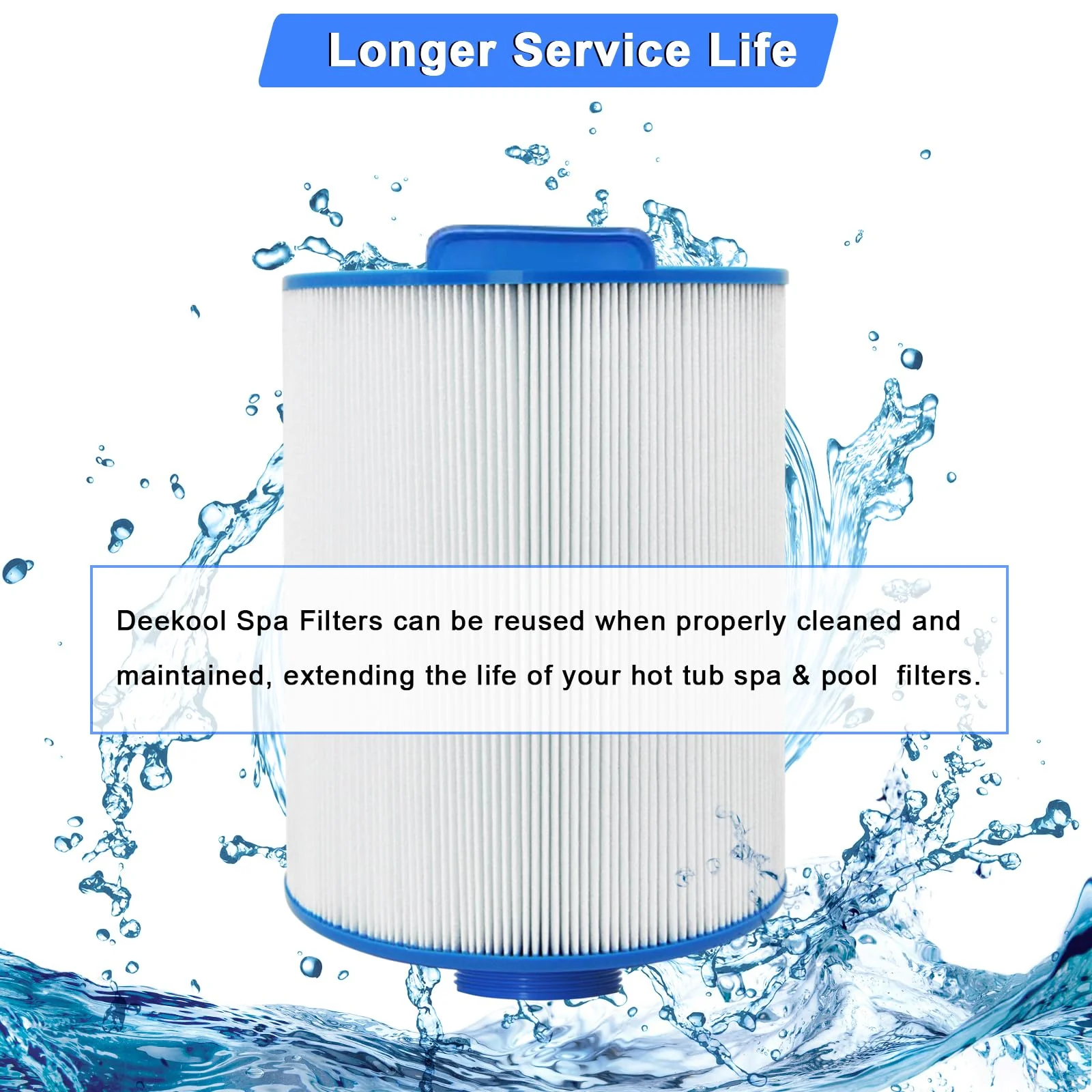 PAS50SV-F2M Hot Tub Spa Filter Cartridge, Compatible with Unicel 6CH-502, Filbur FC-0311, Master Deluxe M60506, Magnum AR50, Baleen AK-90161, Excel Filters XLS-604 Artesian Spas Filter, 2 Pack - Image 3