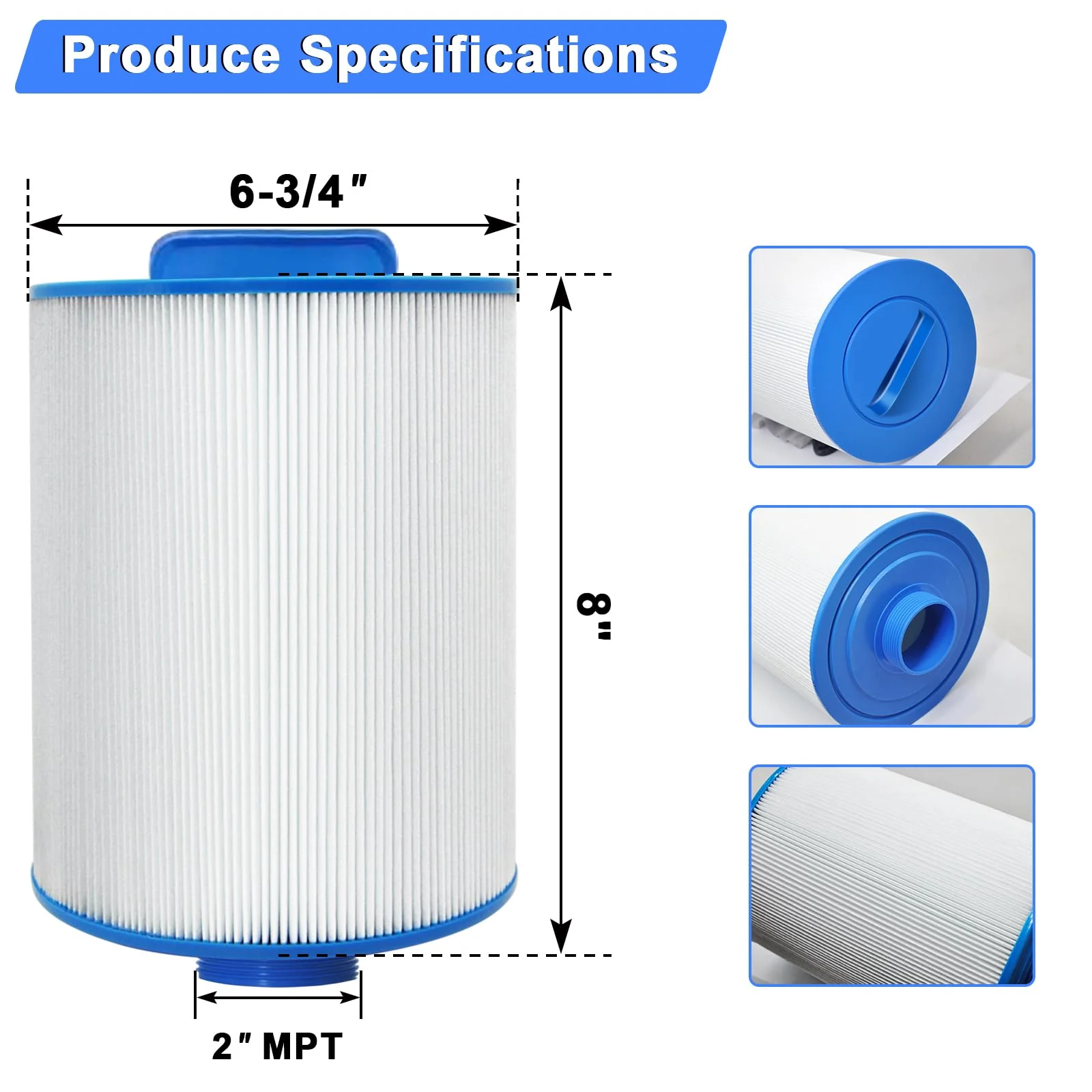PAS50SV-F2M Hot Tub Spa Filter Cartridge, Compatible with Unicel 6CH-502, Filbur FC-0311, Master Deluxe M60506, Magnum AR50, Baleen AK-90161, Excel Filters XLS-604 Artesian Spas Filter, 2 Pack - Image 6