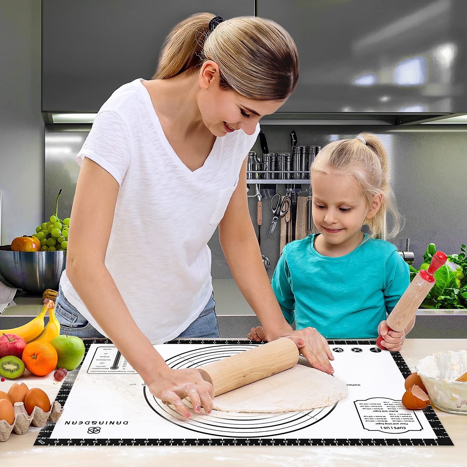 Pastry Mat, 28" x 20" Food Grade Silicone Extra Large Non Stick Baking Sheet Mat with Measurement for Making Cookies,Macarons,Bread and Pastry - Image 4