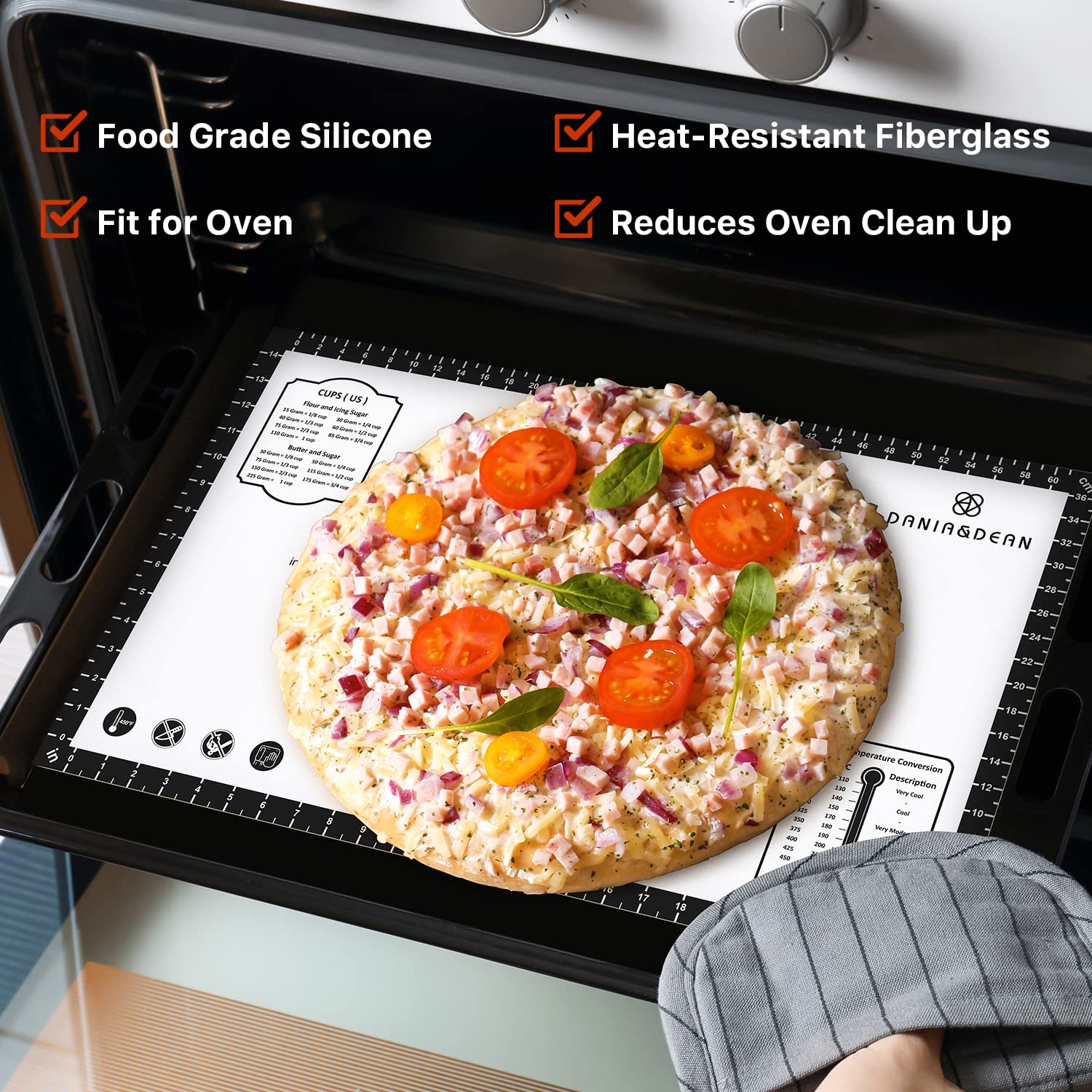 Pastry Mat, 28" x 20" Food Grade Silicone Extra Large Non Stick Baking Sheet Mat with Measurement for Making Cookies,Macarons,Bread and Pastry - Image 9