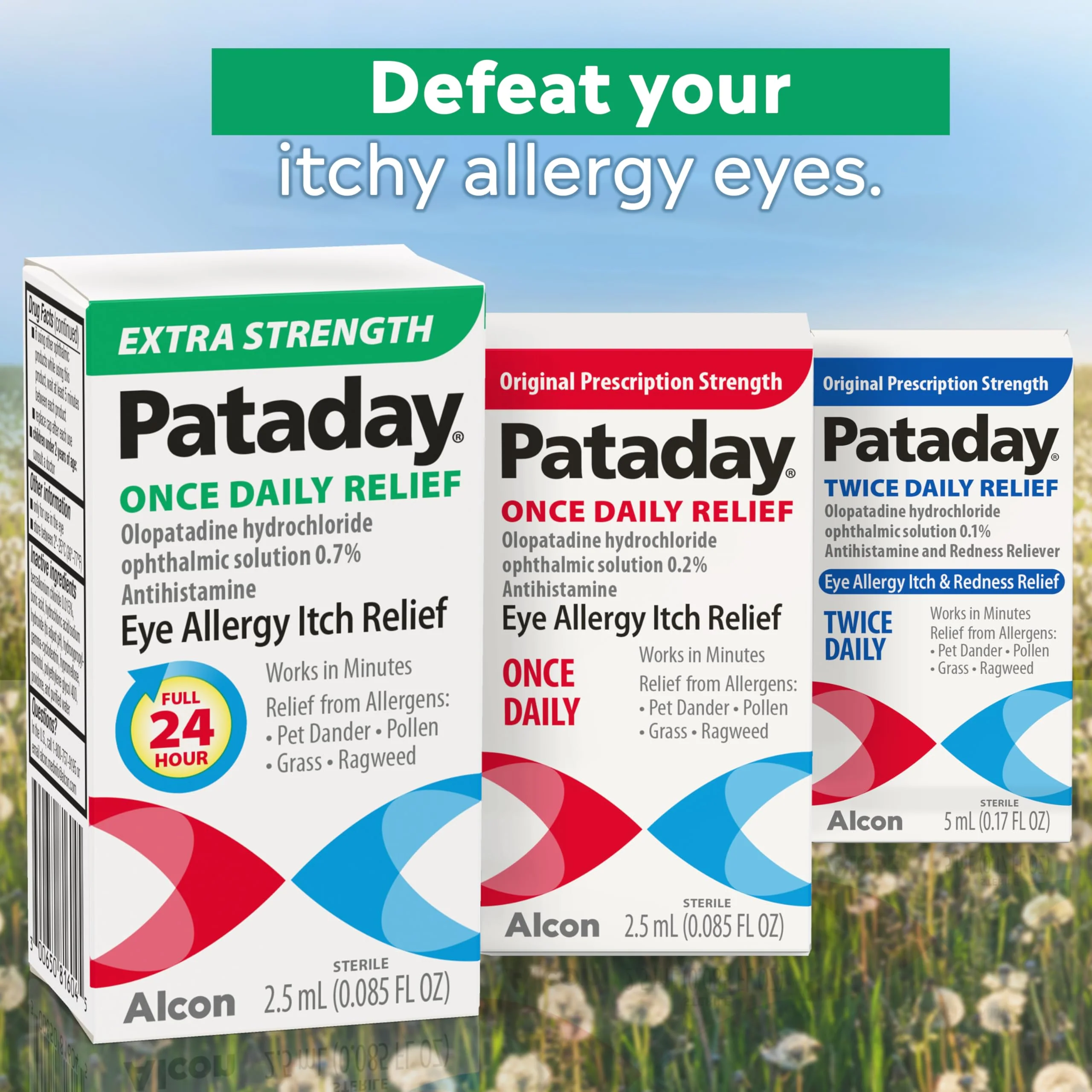 Pataday Once Daily Allergy Itch Relief Eye Drops, 2.5 ml, Twin Pack, Olopatadine 0.2% Antihistamine Drops for Itchy Eyes, Targets Pollen, Ragweed, Grass & Pet Dander, Up to 16-Hour Relief - Image 7