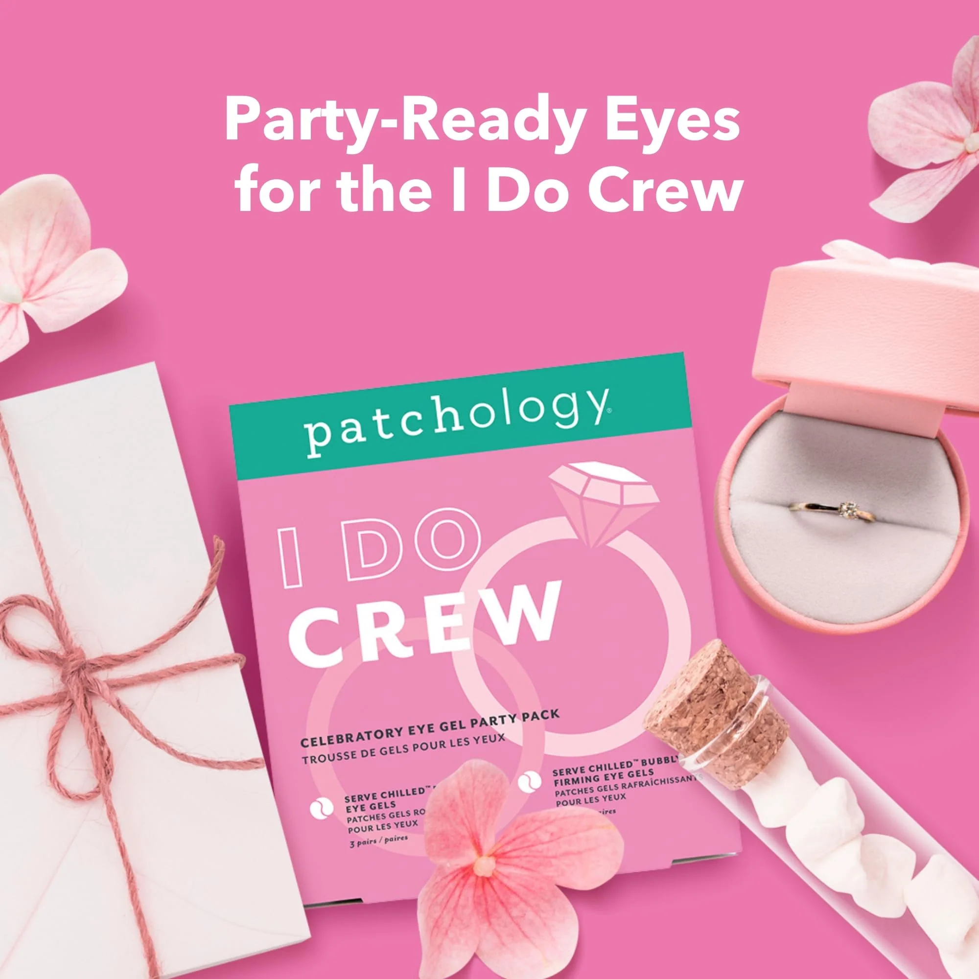 Patchology Hydrating Under Eye Gel Patches – I Do Crew Bridesmaid Gift Set with Rosé & Bubbly Serve Chilled Eye Masks (6 Count) – Cooling, Depuffing Skincare for Bridal Prep, Gifting & Self-Care - Image 3