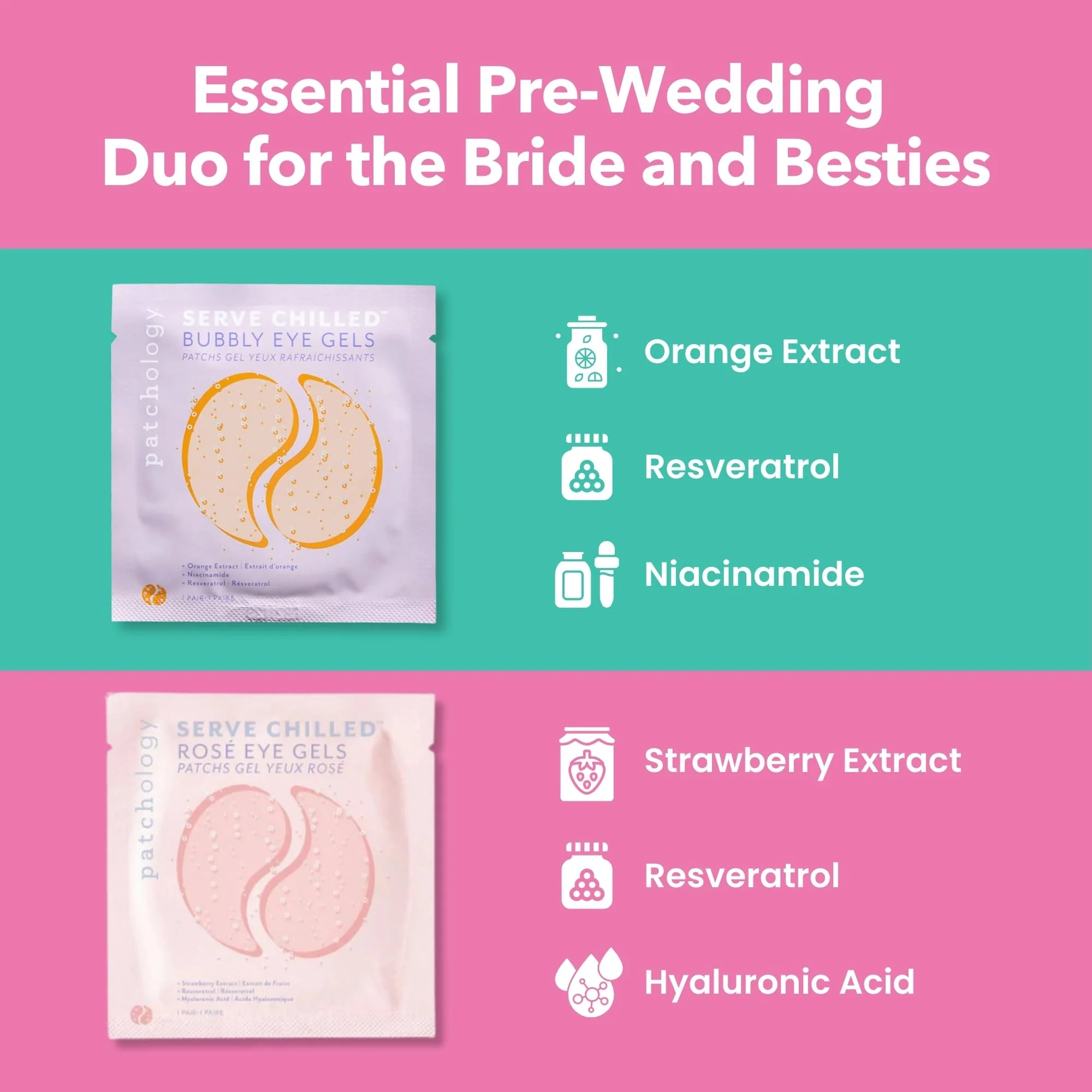 Patchology Hydrating Under Eye Gel Patches – I Do Crew Bridesmaid Gift Set with Rosé & Bubbly Serve Chilled Eye Masks (6 Count) – Cooling, Depuffing Skincare for Bridal Prep, Gifting & Self-Care - Image 6
