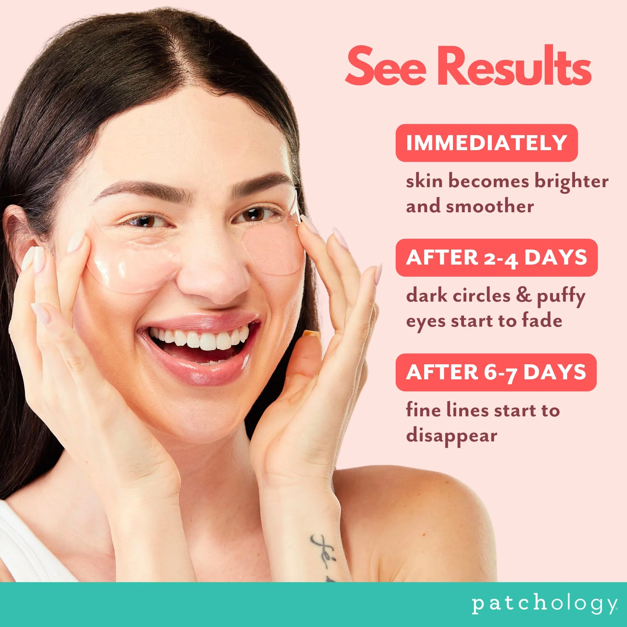 Patchology Serve Chilled Rosé Eye Gels - Eye Patches for Puffy eyes & Dark Circles, Gel Eye Patches, Under Eye Mask w/Hyaluronic Acid, Eye Treatment Products & Mini Beauty Products (15 Pairs/Jar) - Image 3