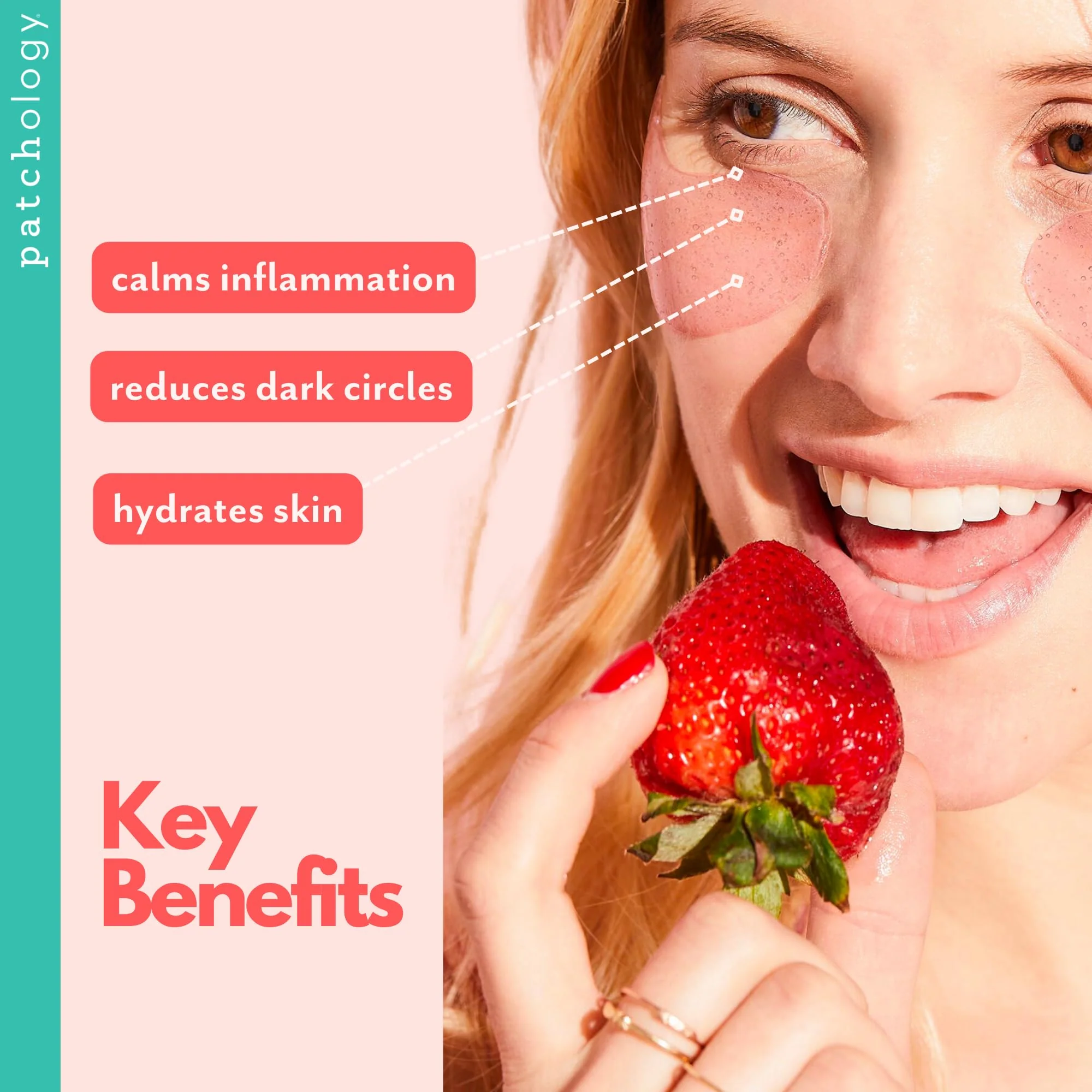 Patchology Serve Chilled Rosé Eye Gels - Eye Patches for Puffy eyes & Dark Circles, Gel Eye Patches, Under Eye Mask w/Hyaluronic Acid, Eye Treatment Products & Mini Beauty Products (15 Pairs/Jar) - Image 6