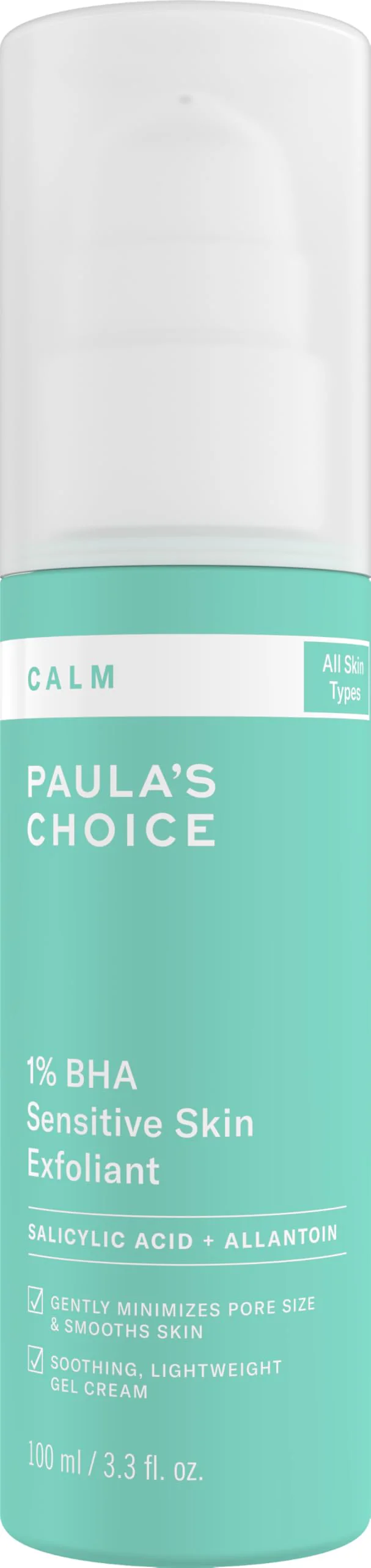 Paula’s Choice CALM 1% Sensitive Skin BHA Liquid Exfoliant, Salicylic Acid Lotion for Large, Clogged Pores, Calms, Soothes Redness, Suitable for Rosacea-Prone, Eczema-Prone Skin, Fragrance-Free, 3.3oz