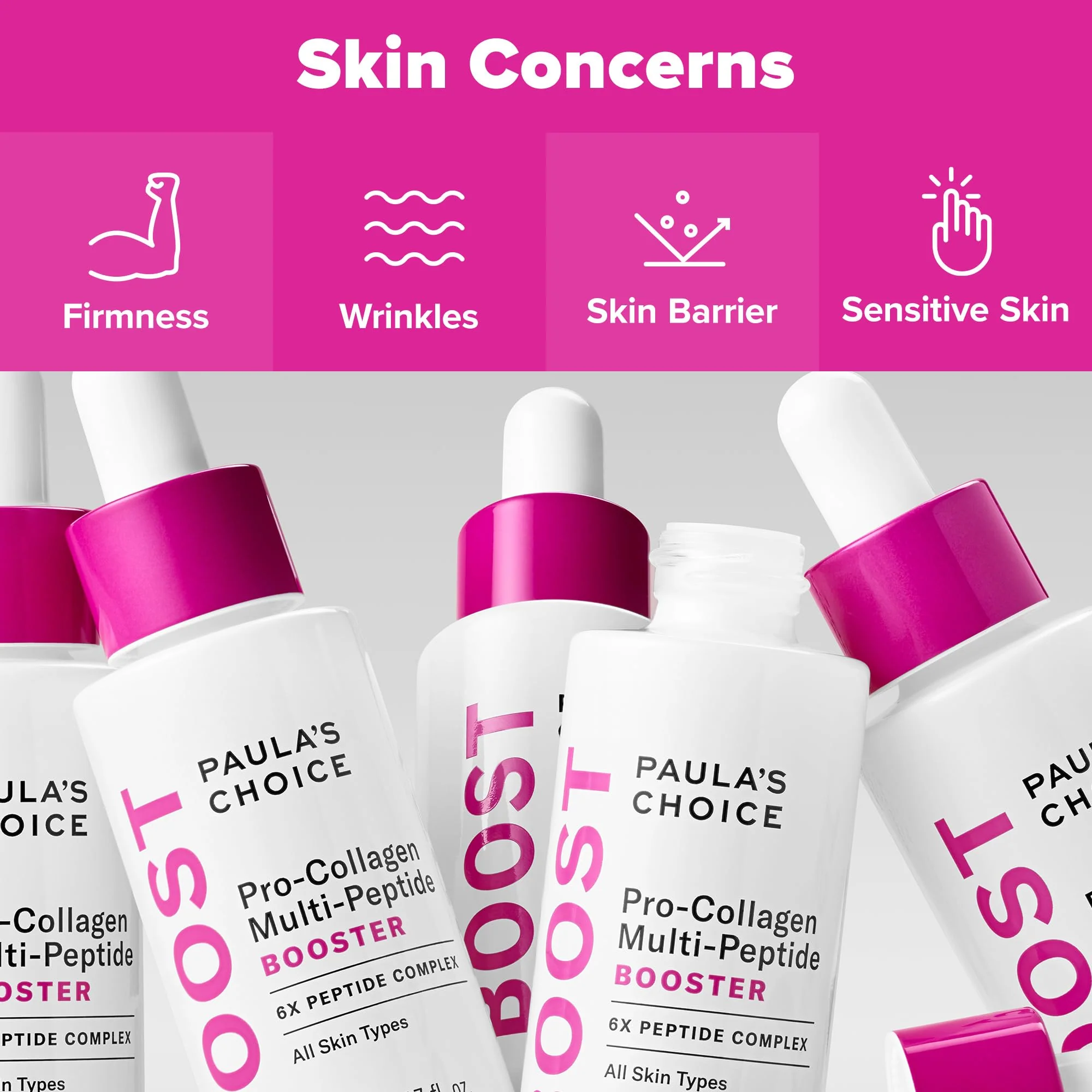 Paula’s Choice Pro-Collagen Multi-Peptide Booster Face Serum for Wrinkles, Serum for Face Supports Collagen Production with Plumping Hyaluronic Acid & Amino Acids, Fragrance-Free, 0.67oz - Image 4