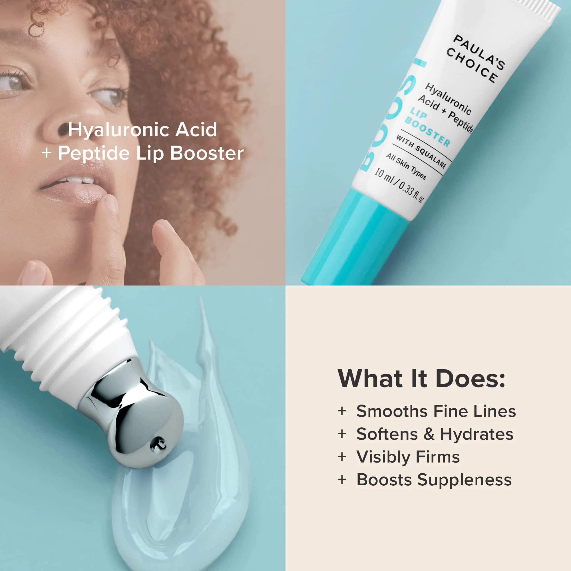 Paula's Choice BOOST Hyaluronic Acid + Peptide Lip Booster, Hydrating Treatment for Lip Volume, Loss of Firmness & Fine Lines, with Squalane, Fragrance-free, 0.33 Fluid Ounces - Image 3