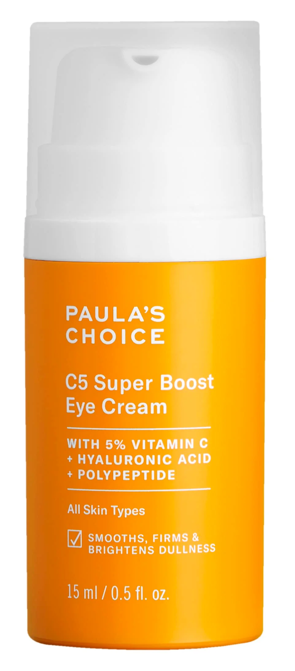 Paula's Choice C5 Super Boost Eye Cream for Dark Circles, Puffy Eyes, Fine Lines & Crow’s Feet, Eye Repair Cream with 5% Vitamin C, Hyaluronic Acid & Peptides, Fragrance Free, 0.5 fl oz