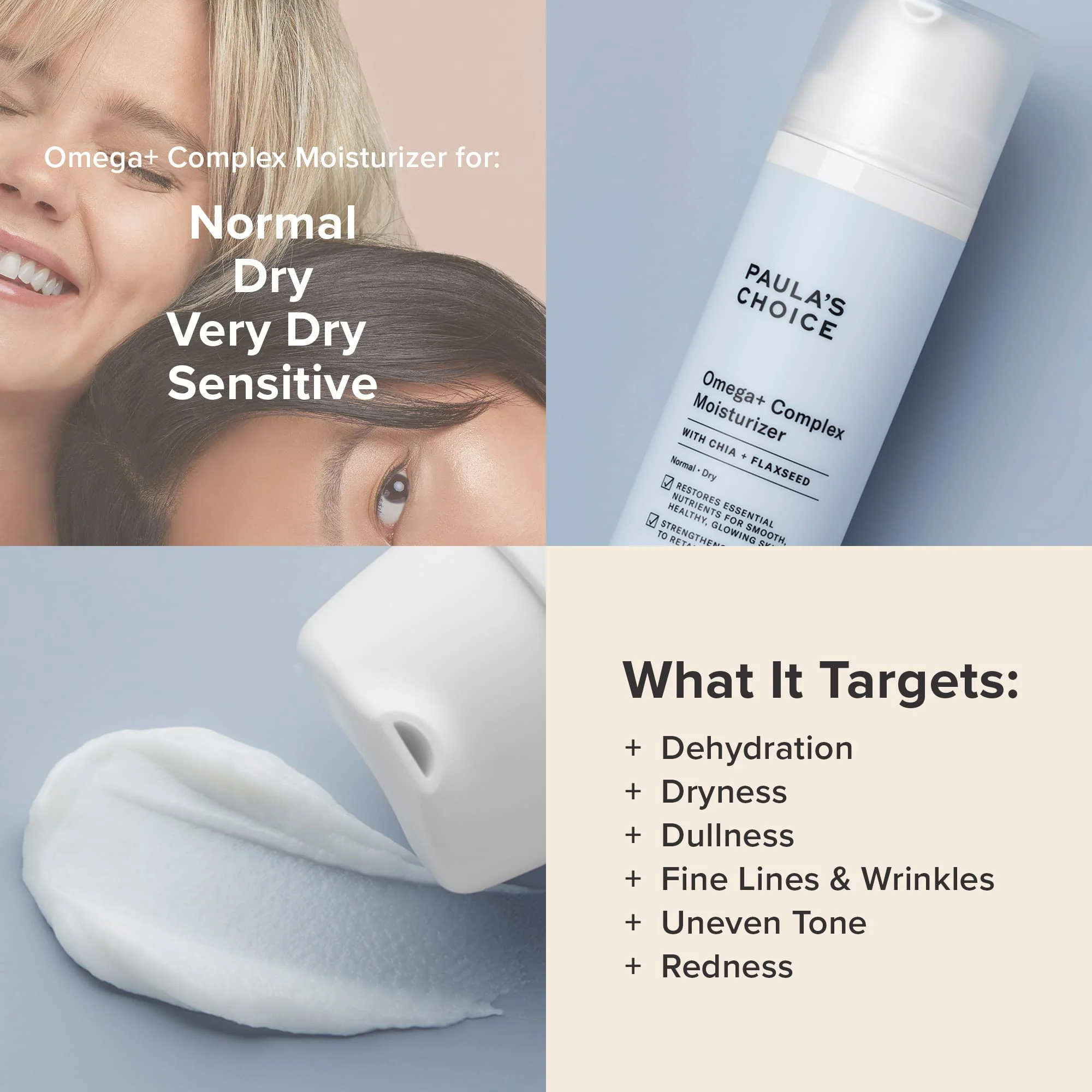 Paula's Choice Omega+ Complex Lightweight Face Moisturizer, Shea Butter & Plant Oils, Omega Chia & Flaxseed Brightening Vitamin C, Face Cream for Dry & Sensitive Skin, Fragrance-Free - Image 5