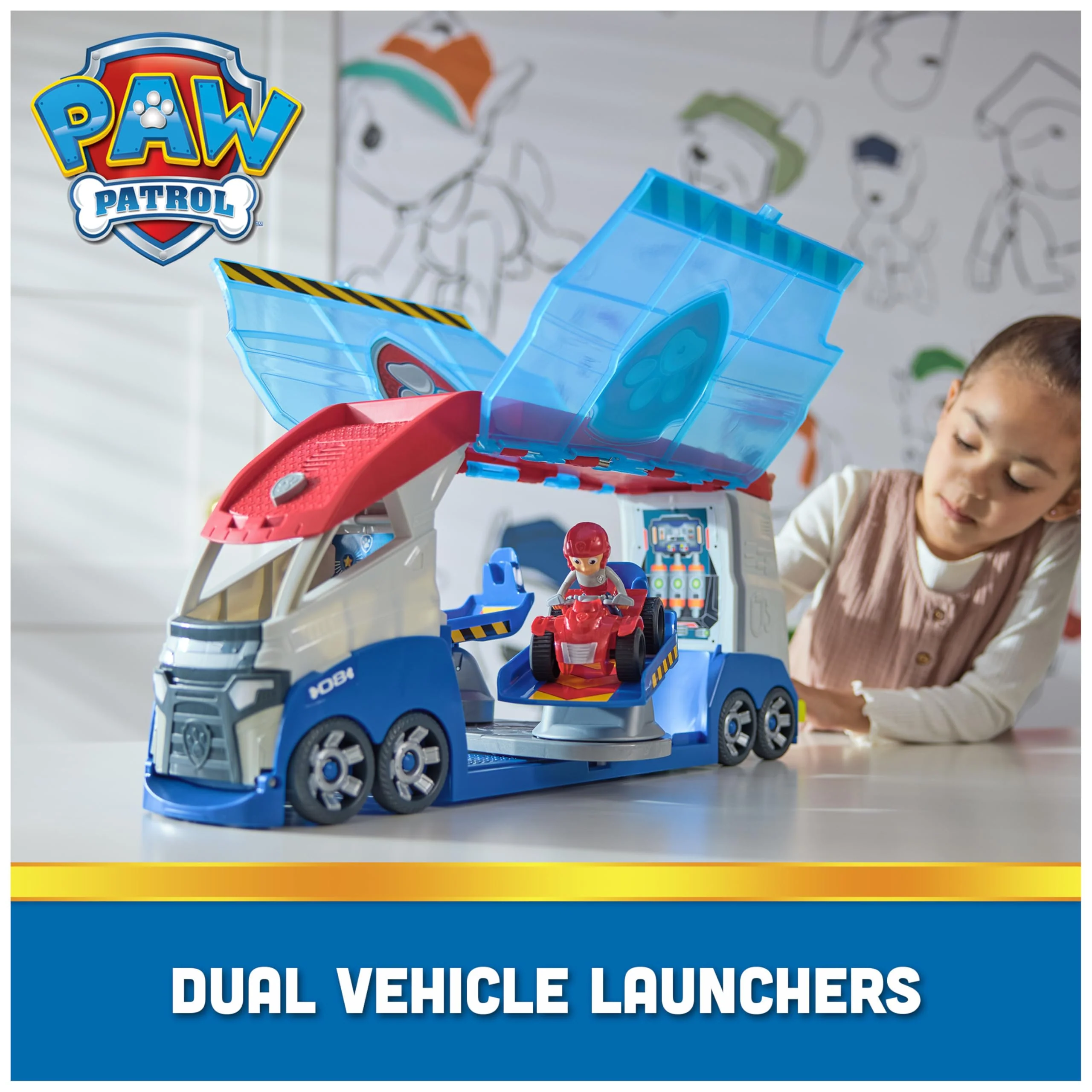 Paw Patrol, Transforming PAW Patroller with Vehicle Launchers, Lights & Sounds, Ryder Action Figure & ATV Toy Car, Kids Toys for Boys & Girls Ages 3+ - Image 2