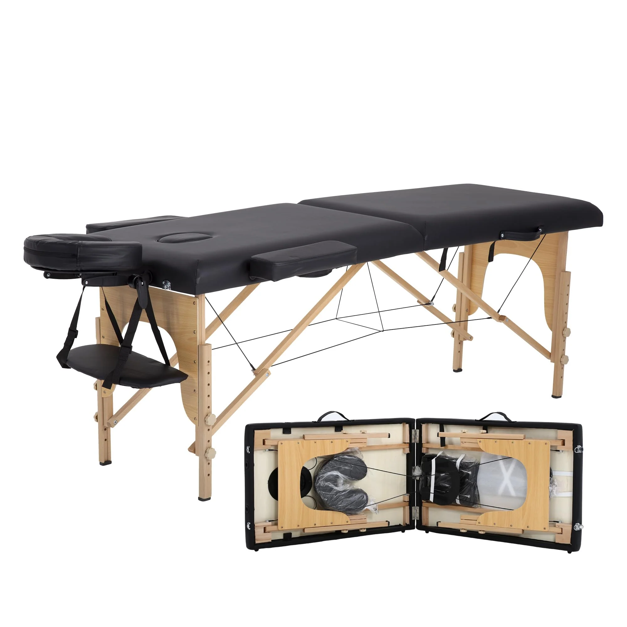 PayLessHere Massage Bed Portable Massage Table 24 inch Wide Lash Bed 2 Folding Height Adjustable Spa Table with Non-Woven Bag for Spa Footmassage Facial CareSpa Tattoo - Image 2