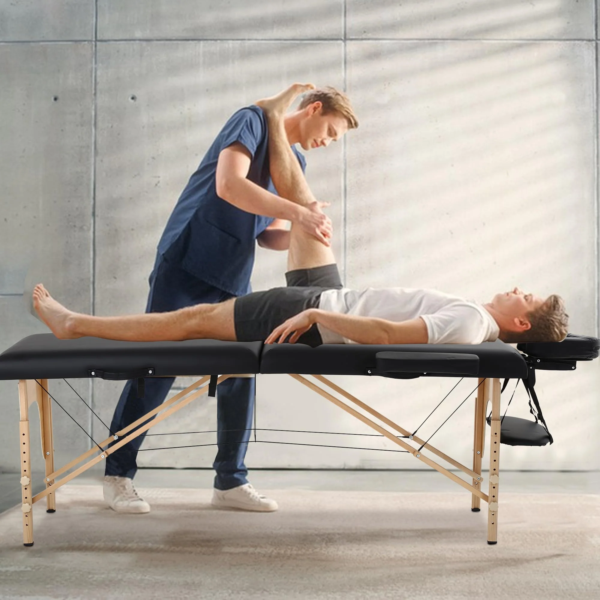 PayLessHere Massage Bed Portable Massage Table 24 inch Wide Lash Bed 2 Folding Height Adjustable Spa Table with Non-Woven Bag for Spa Footmassage Facial CareSpa Tattoo - Image 3