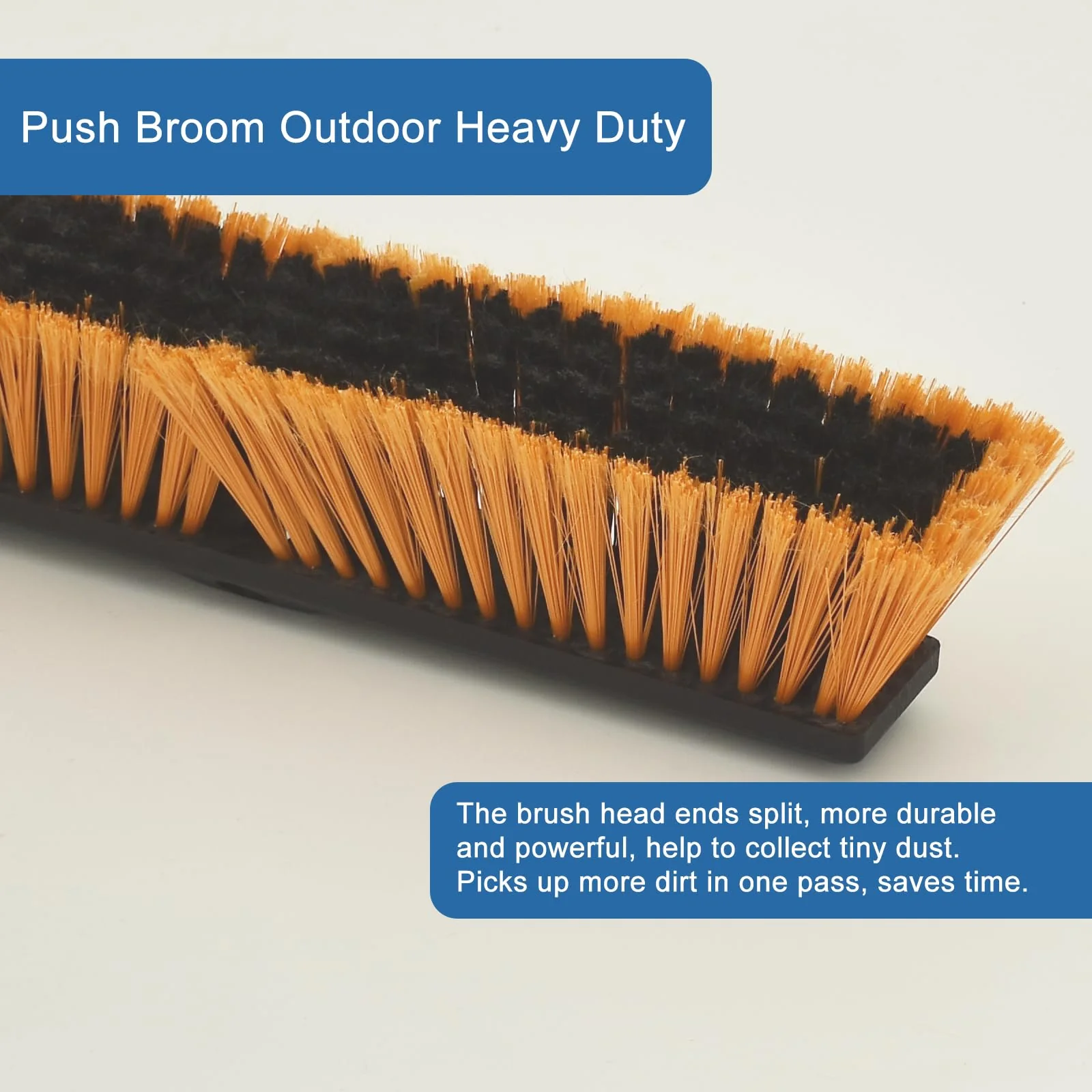 PBHEPJ 18 Inchs Push Broom Outdoor Heavy Duty, Shop Broom with 60" Long Handle for Cleaning Outdoor or Indoor Tile, Garage, Shop, Deck, Concrete, Wood, Stone, Patio Floor - Image 7