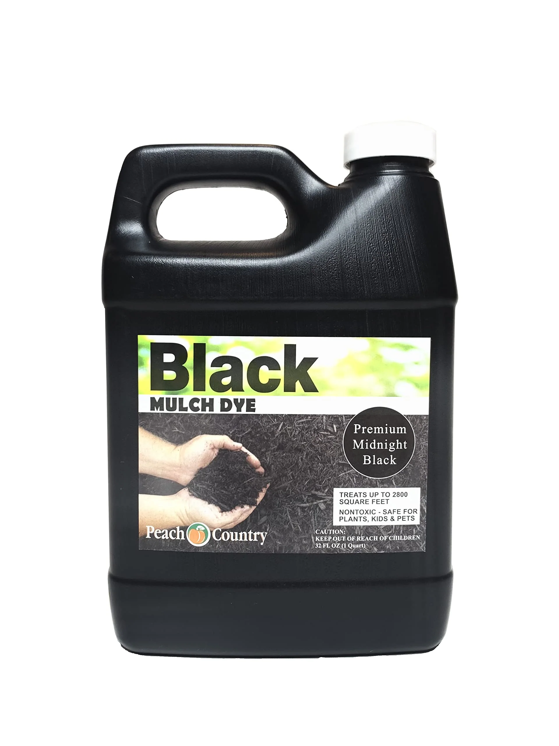 Peach Country Mulch Dye Midnight Black Quart, Mulch Paint Concentrate for Pump Sprayer Coverage Up to 2,800 Sq Ft, Water Based Landscape Color Restorer - Image 2
