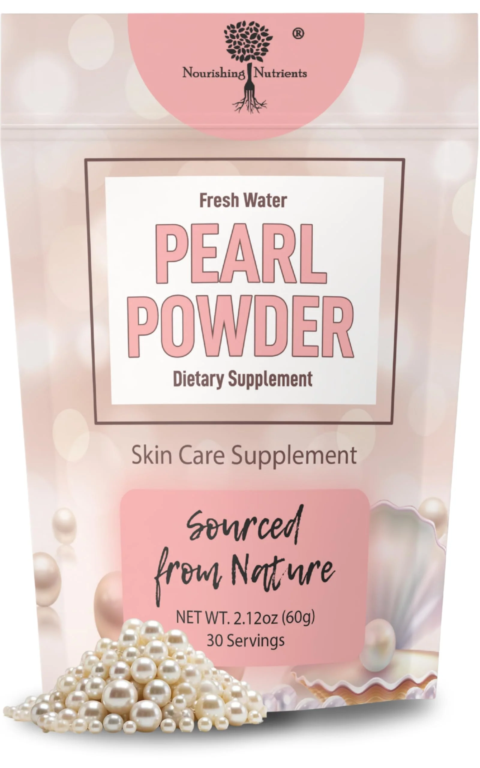 Pearl Powder Supplement for Skin Health - Anti-Aging, Antioxidant & Collagen Production - Healthy Eyes, Hair and Nails, Supports Immunity, Mood and Sleep - With Calcium and Amino Acids 60g 30 servings - Image 2