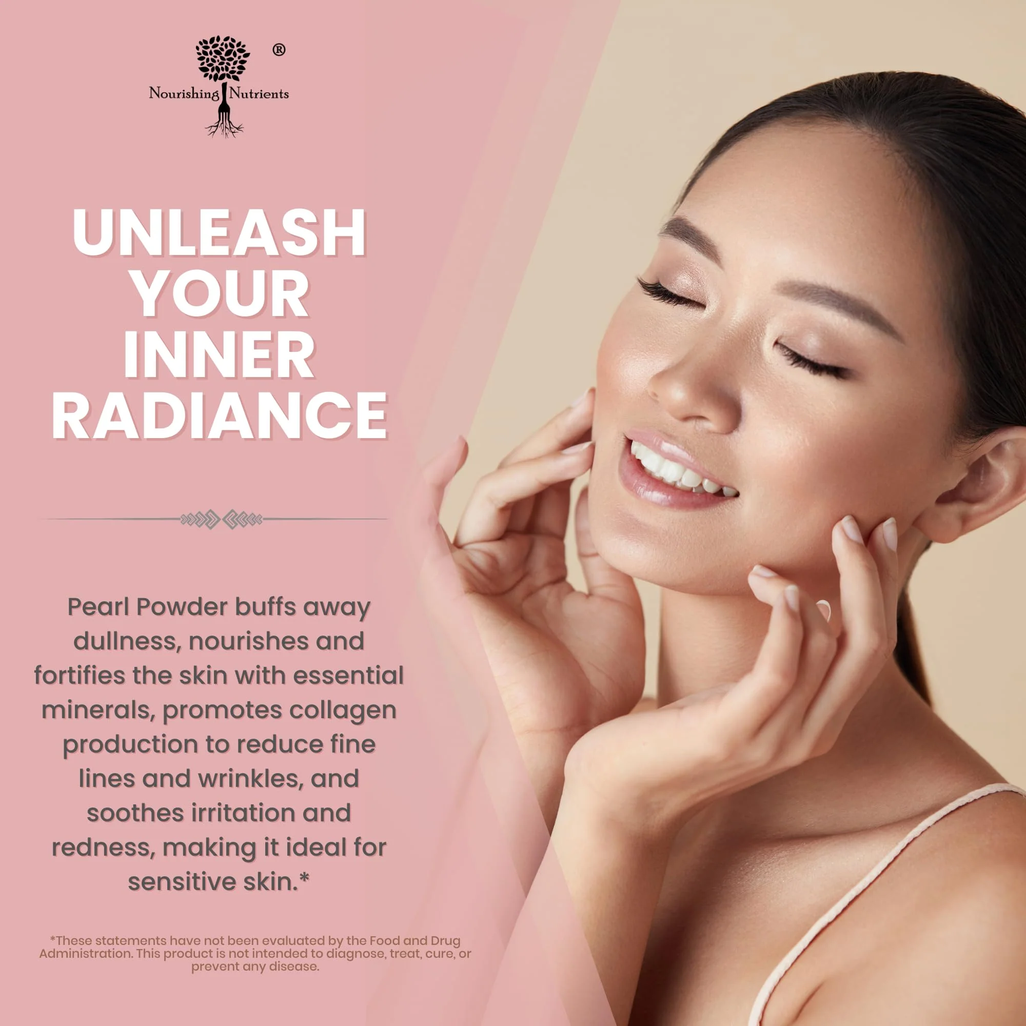 Pearl Powder Supplement for Skin Health - Anti-Aging, Antioxidant & Collagen Production - Healthy Eyes, Hair and Nails, Supports Immunity, Mood and Sleep - With Calcium and Amino Acids 60g 30 servings - Image 4