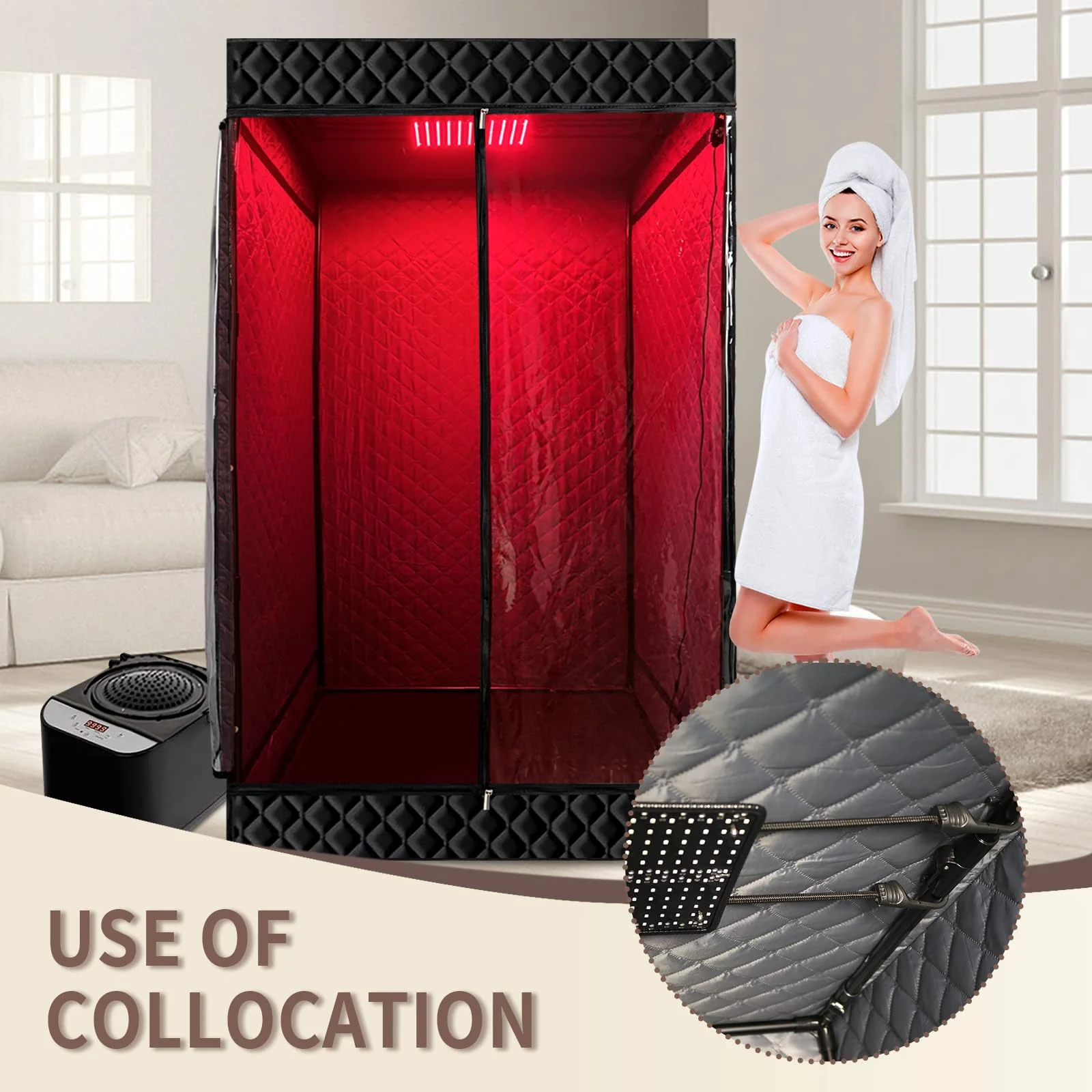 PEEKO Red Light Therapy for Body, Infrared Light Therapy Panel Lamp for Sauna Tent, 660nm and 850nm Near Infrared LED Red Lights Therapy Device at Home for Face and Body - Image 2