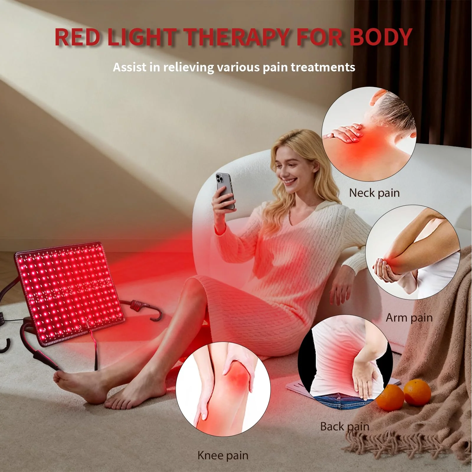PEEKO Red Light Therapy for Body, Infrared Light Therapy Panel Lamp for Sauna Tent, 660nm and 850nm Near Infrared LED Red Lights Therapy Device at Home for Face and Body - Image 4