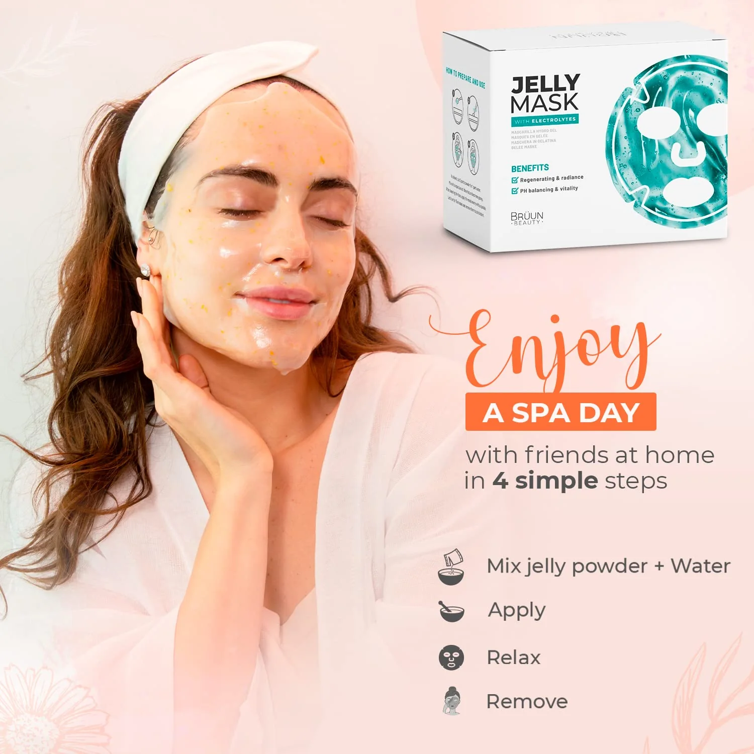 Peel-Off Jelly Mask Premium Modeling "Rubber Mask" Spa Set - 10 Treatments (24k Gold, Lavender, Kiwi, Peppermint, Egyptian Rose, Matcha, Chamomile, Tea tree, Jazmine) - Image 5