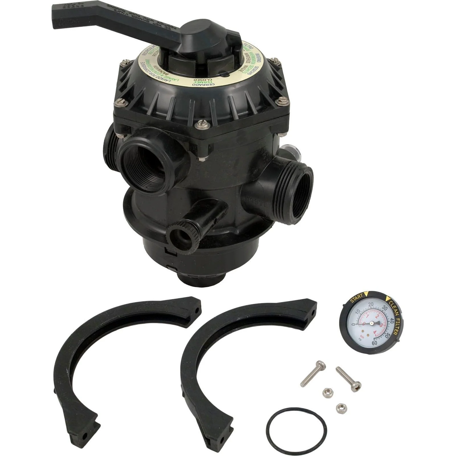 Pentair 262506 1-1/2- Inch 6-Way Clamp Style Valve Replacement Pool and Spa Sand Filter